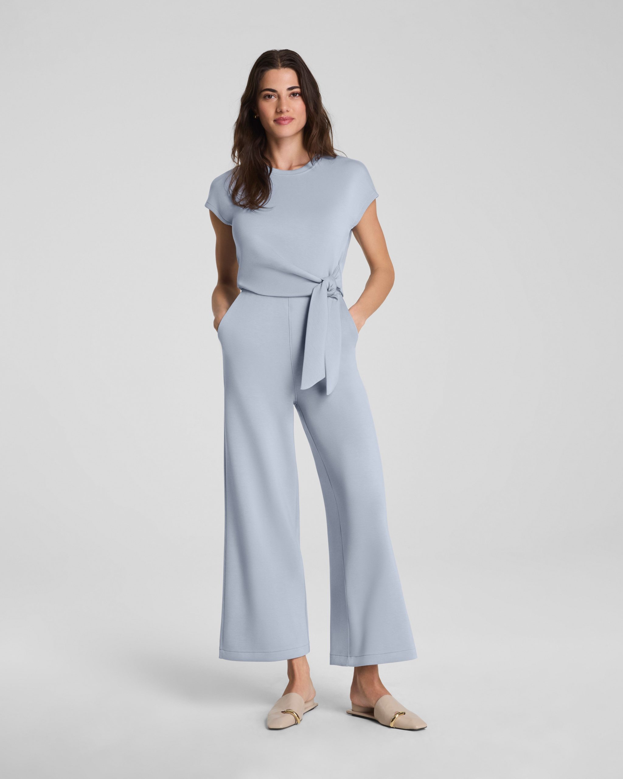 SPANX? AirEssentials Tie Waist Jumpsuit | Himalayan Cloud