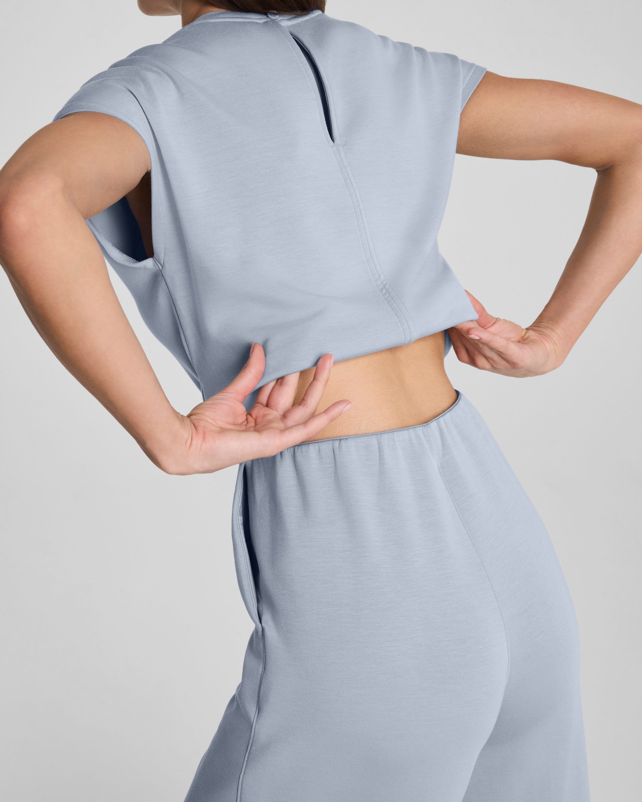 SPANX? AirEssentials Tie Waist Jumpsuit | Himalayan Cloud - Image 2