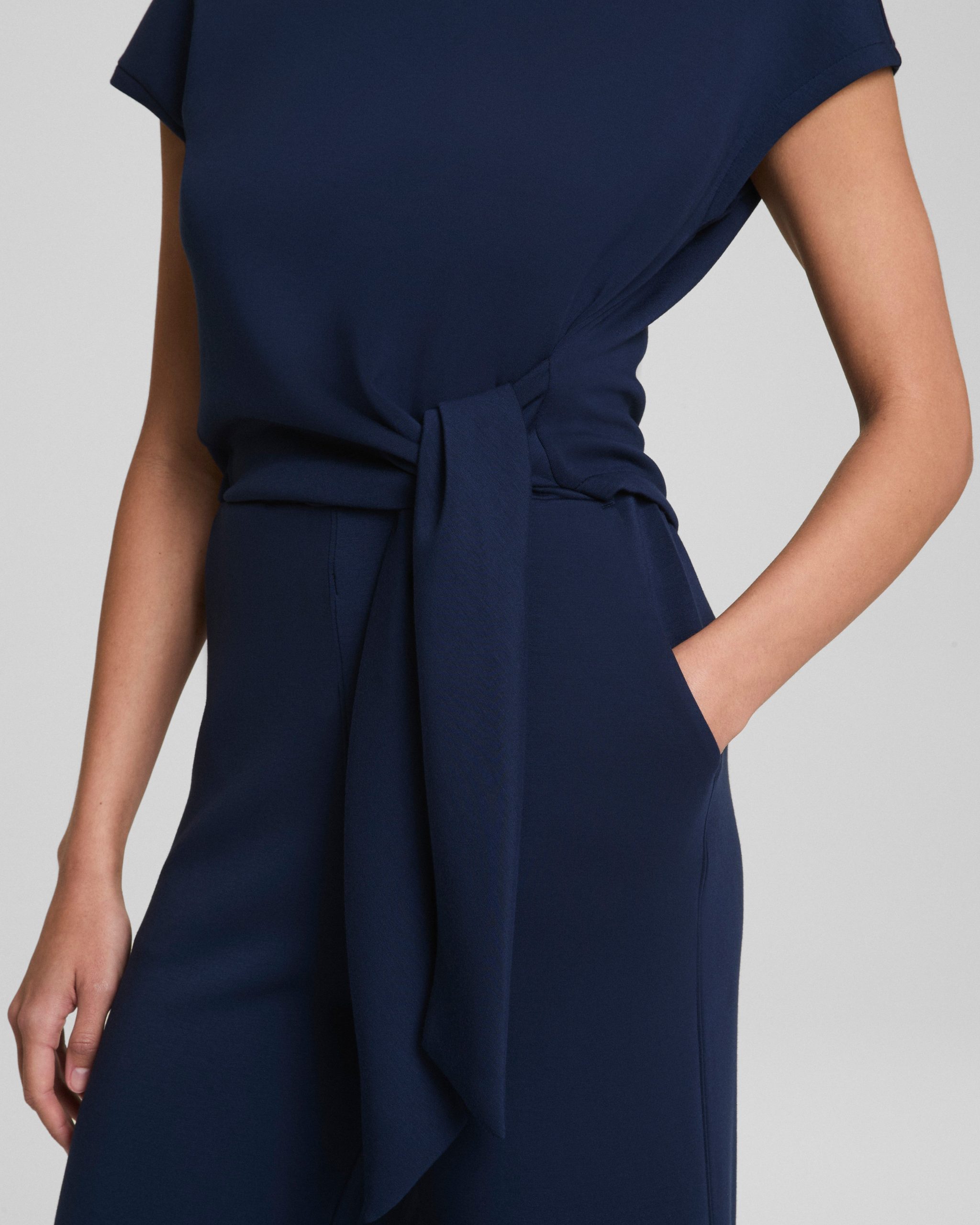 SPANX? AirEssentials Tie Waist Jumpsuit | Timeless Navy - Image 4