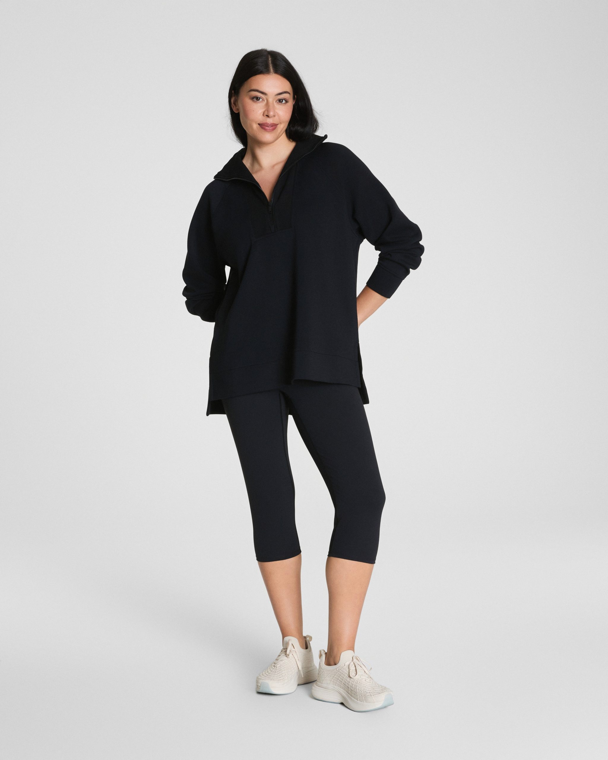 SPANX AirEssentials? Brushed Half Zip Tunic | Very Black - Image 5