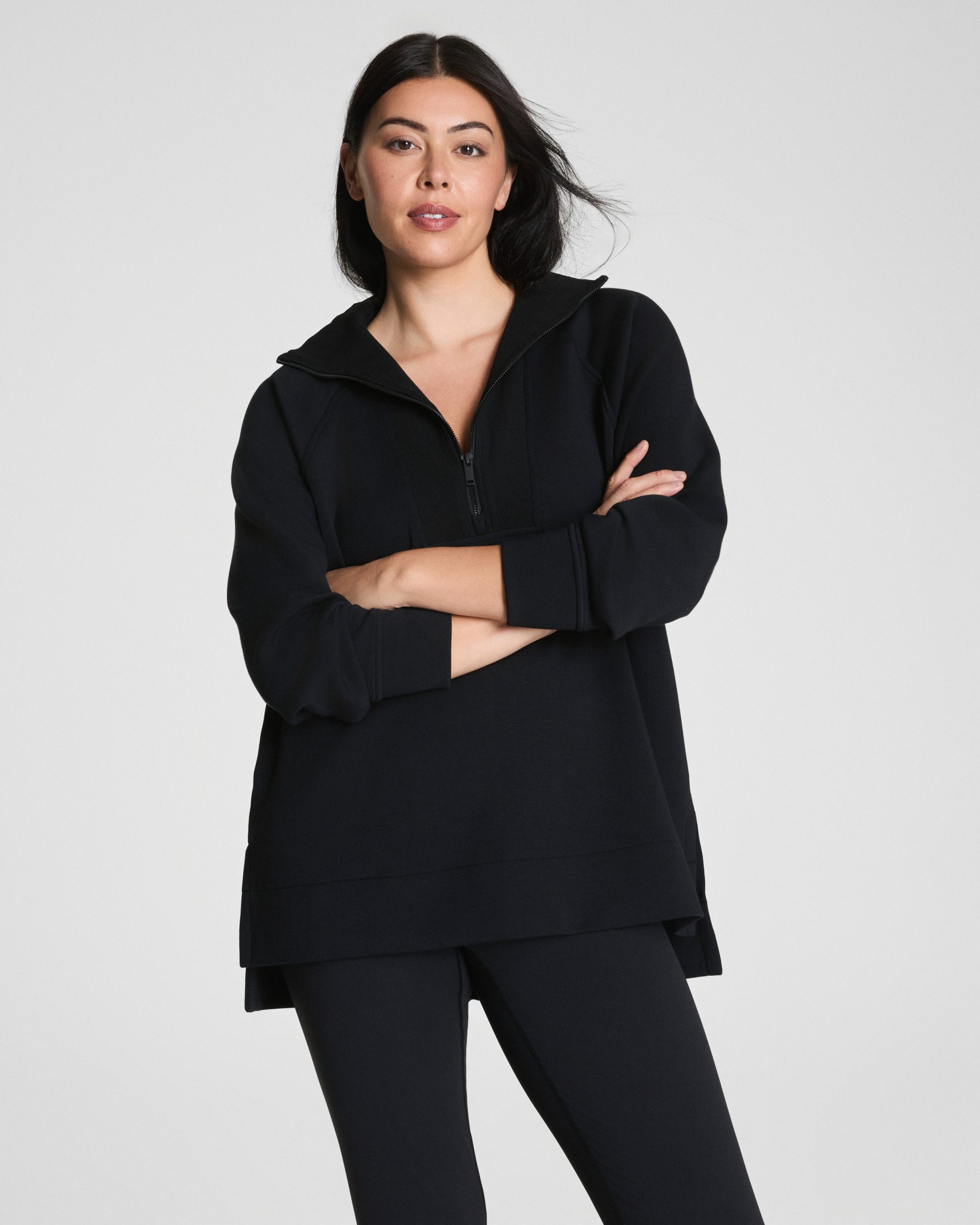 SPANX AirEssentials? Brushed Half Zip Tunic | Very Black