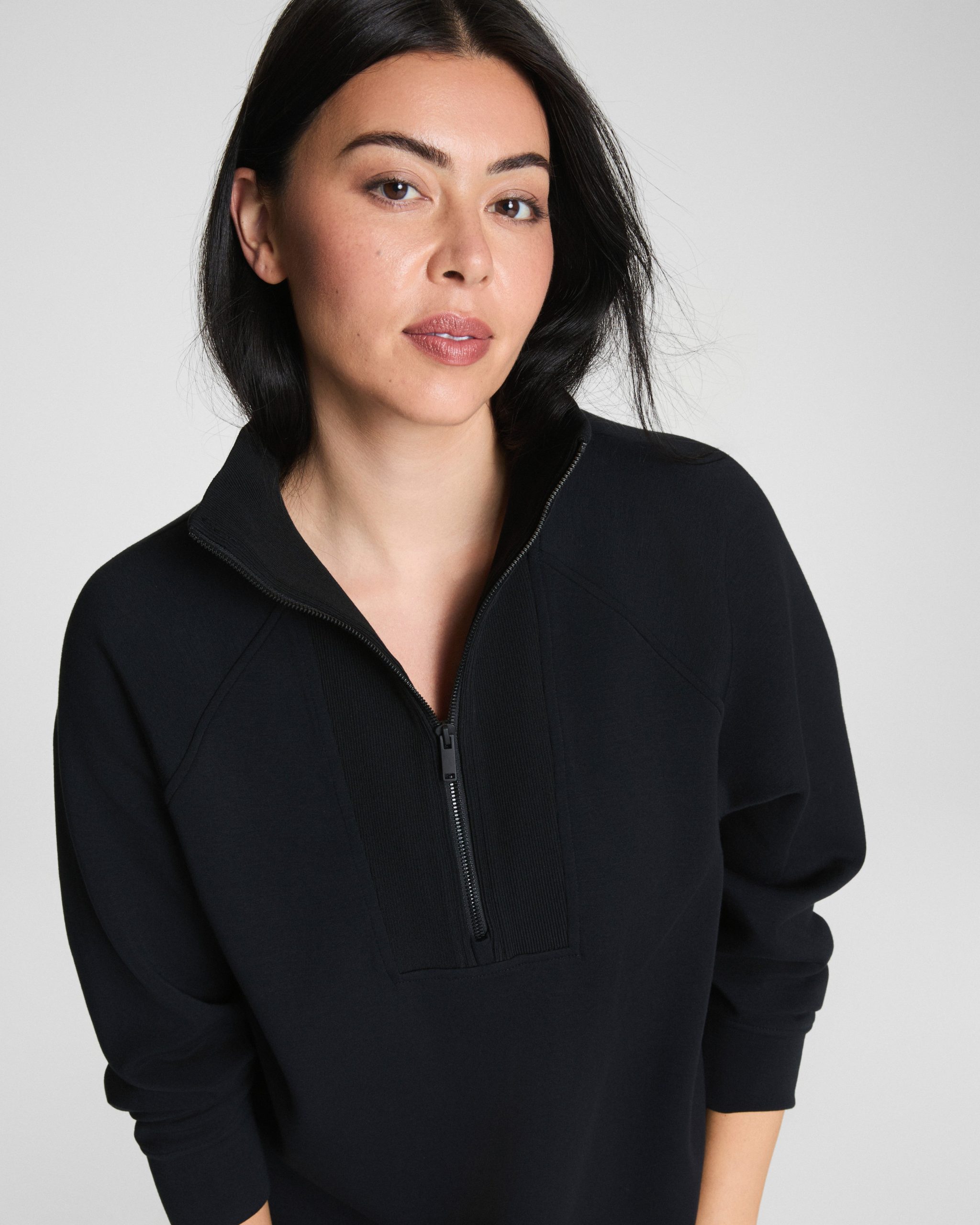 SPANX AirEssentials? Brushed Half Zip Tunic | Very Black - Image 3