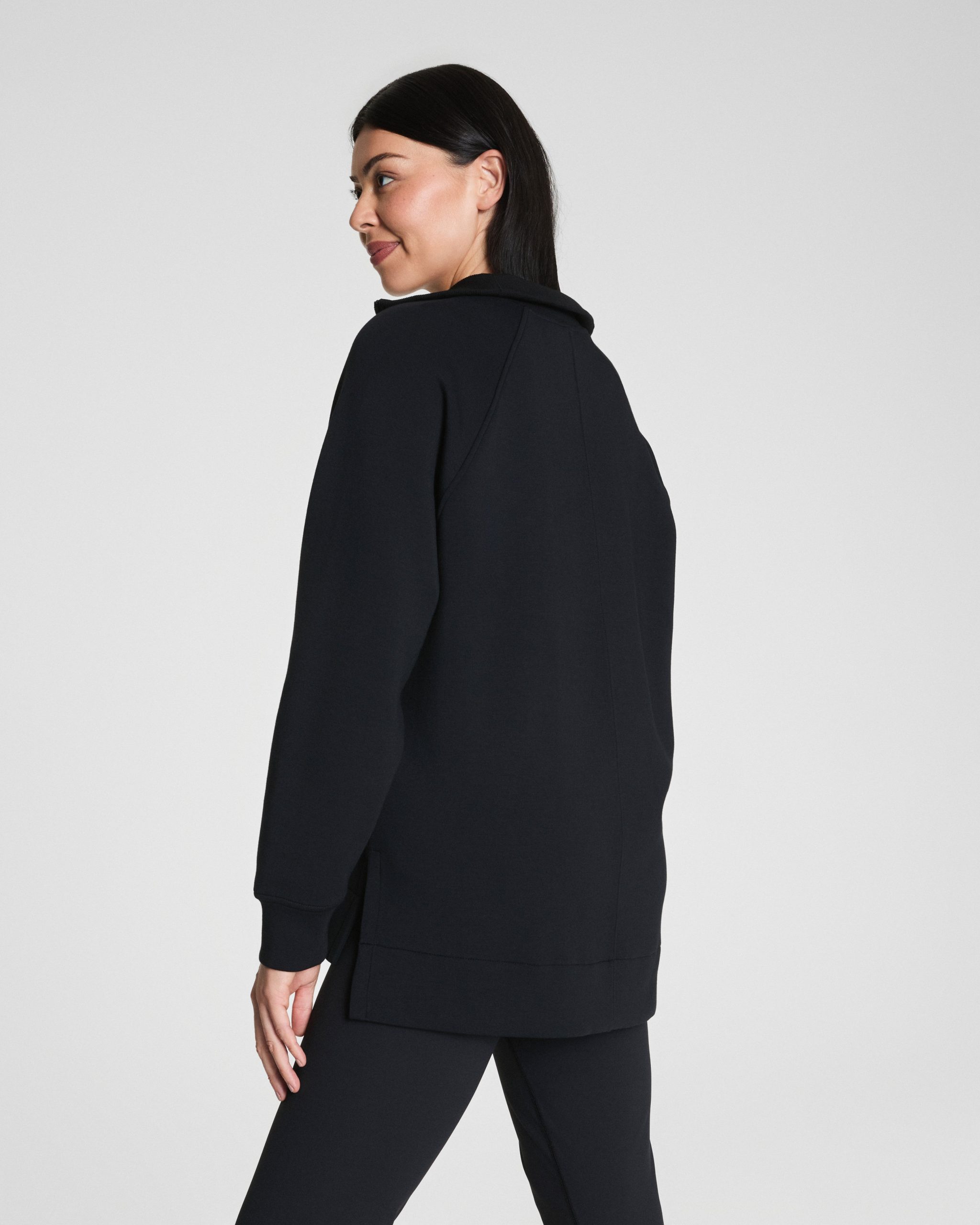 SPANX AirEssentials? Brushed Half Zip Tunic | Very Black - Image 2