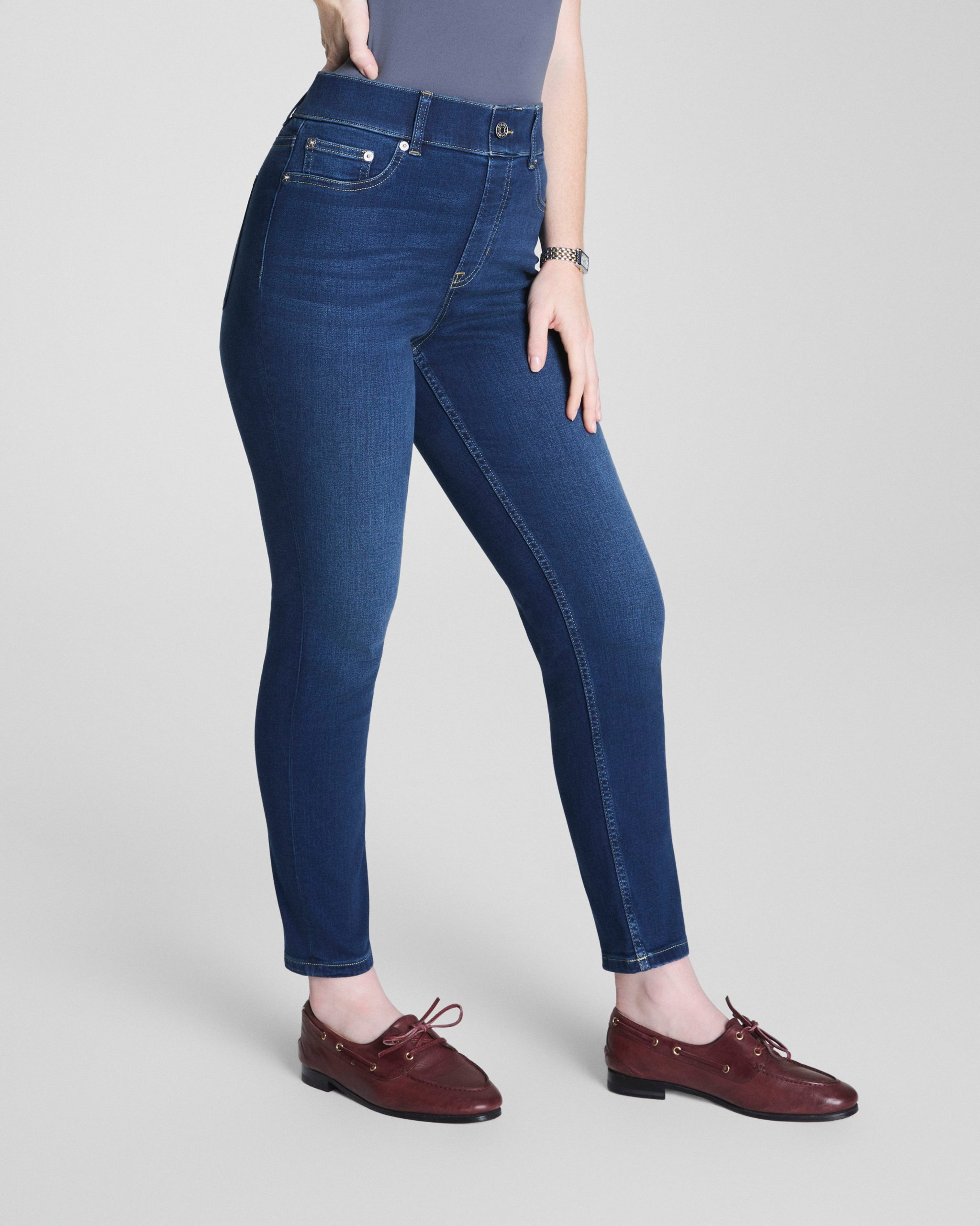 SPANXshape? EveryWear Pull-On Ankle Skinny Jeans | Poseidon - Image 2