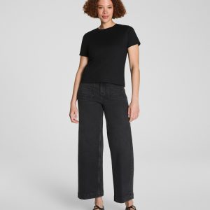 SPANXshape?  Authentic 360 Cropped Wide Leg Jeans with Patch Pockets | Carbon