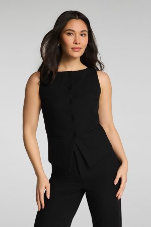 SPANX? WellSuited Tailored Button-Down Vest | Classic Black
