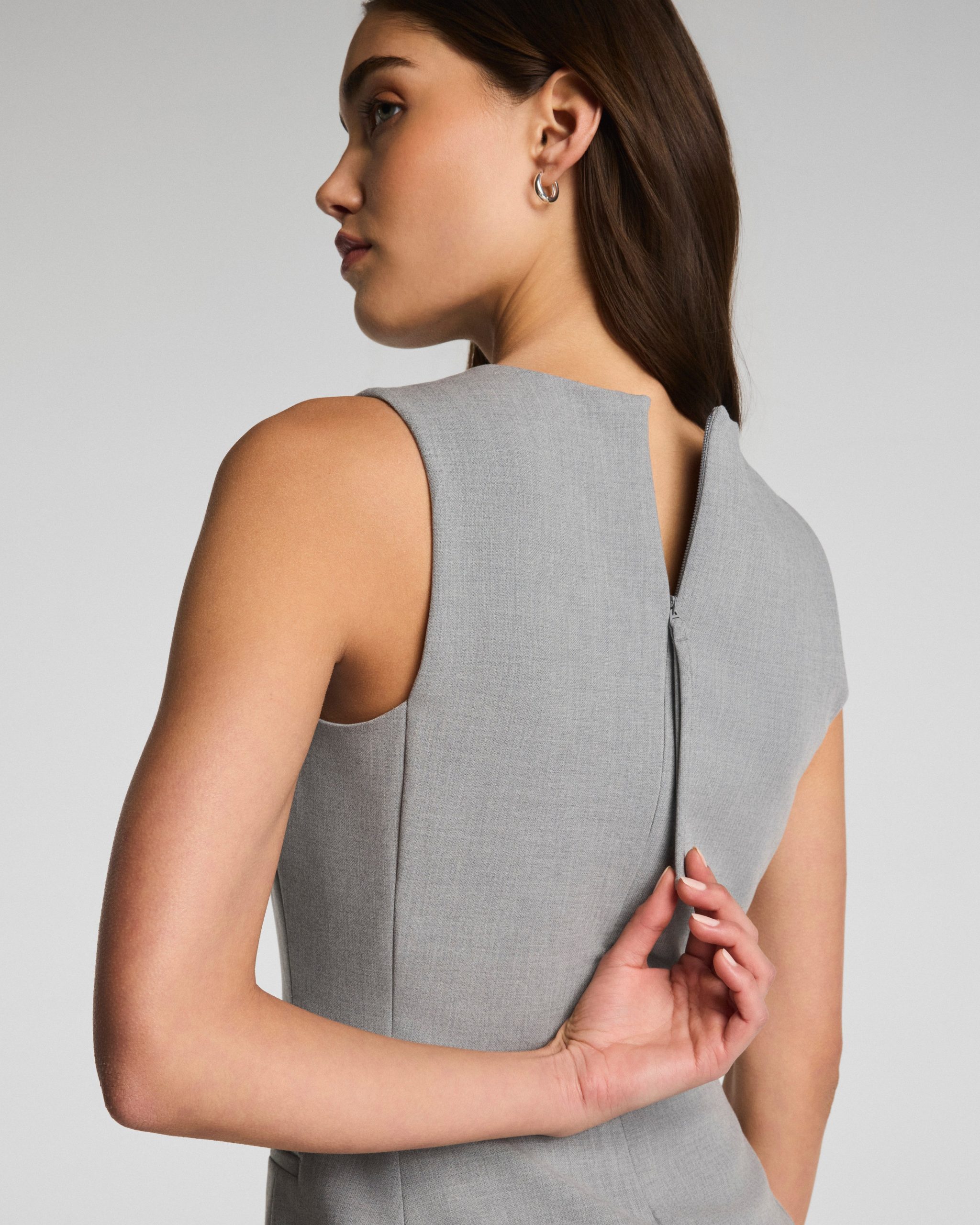 SPANX? WellSuited Sleeveless Crewneck Mini Dress | Heather Grey - Image 4