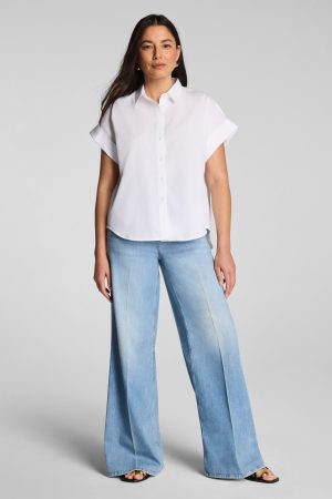 SPANXsupersmooth? Authentic 360 Lightweight Super Wide Leg Jeans | Seaside Blue