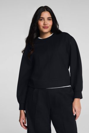 SPANX? Ponte Crewneck Long Sleeve Top | Classic Black