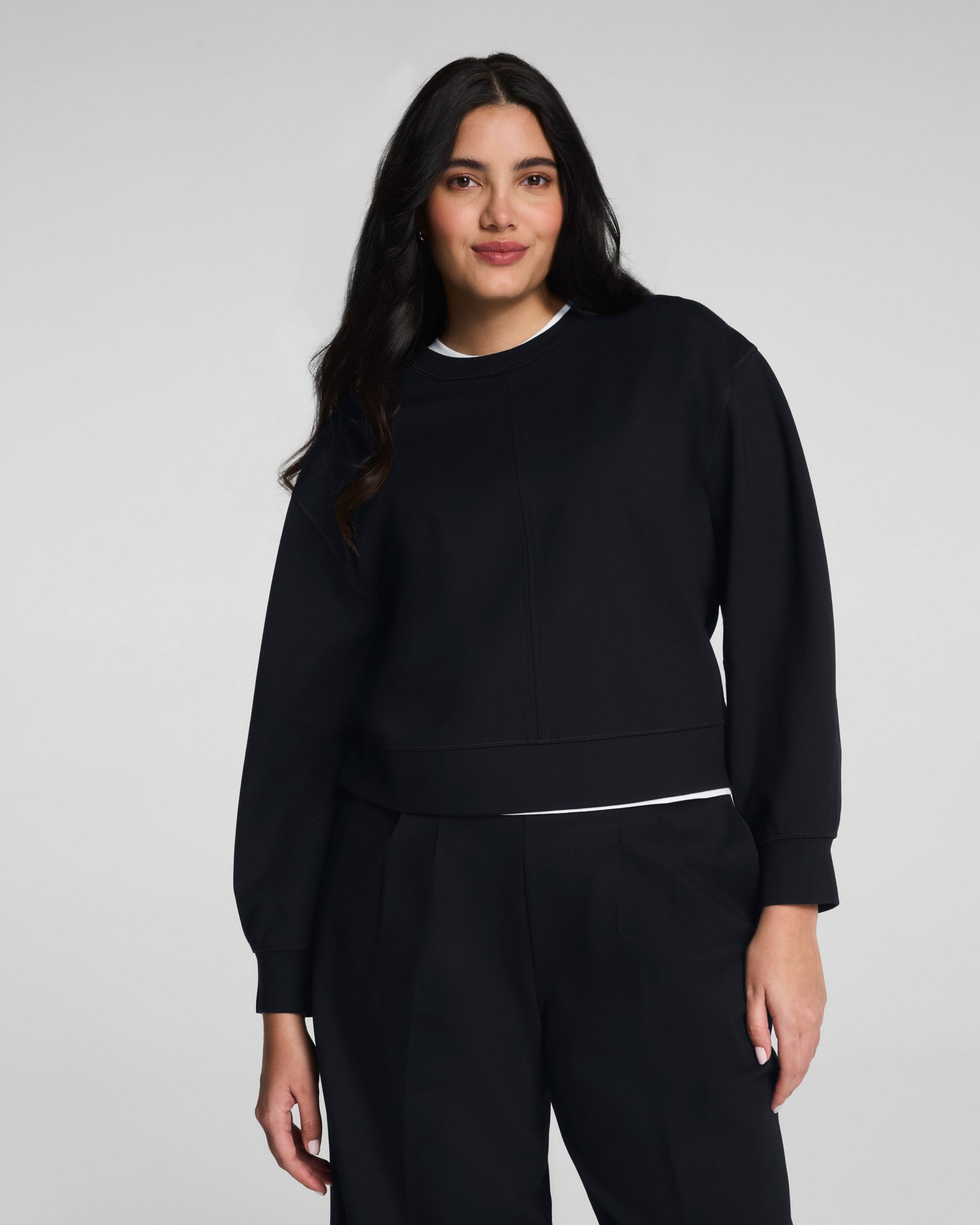 SPANX? Ponte Crewneck Long Sleeve Top | Classic Black