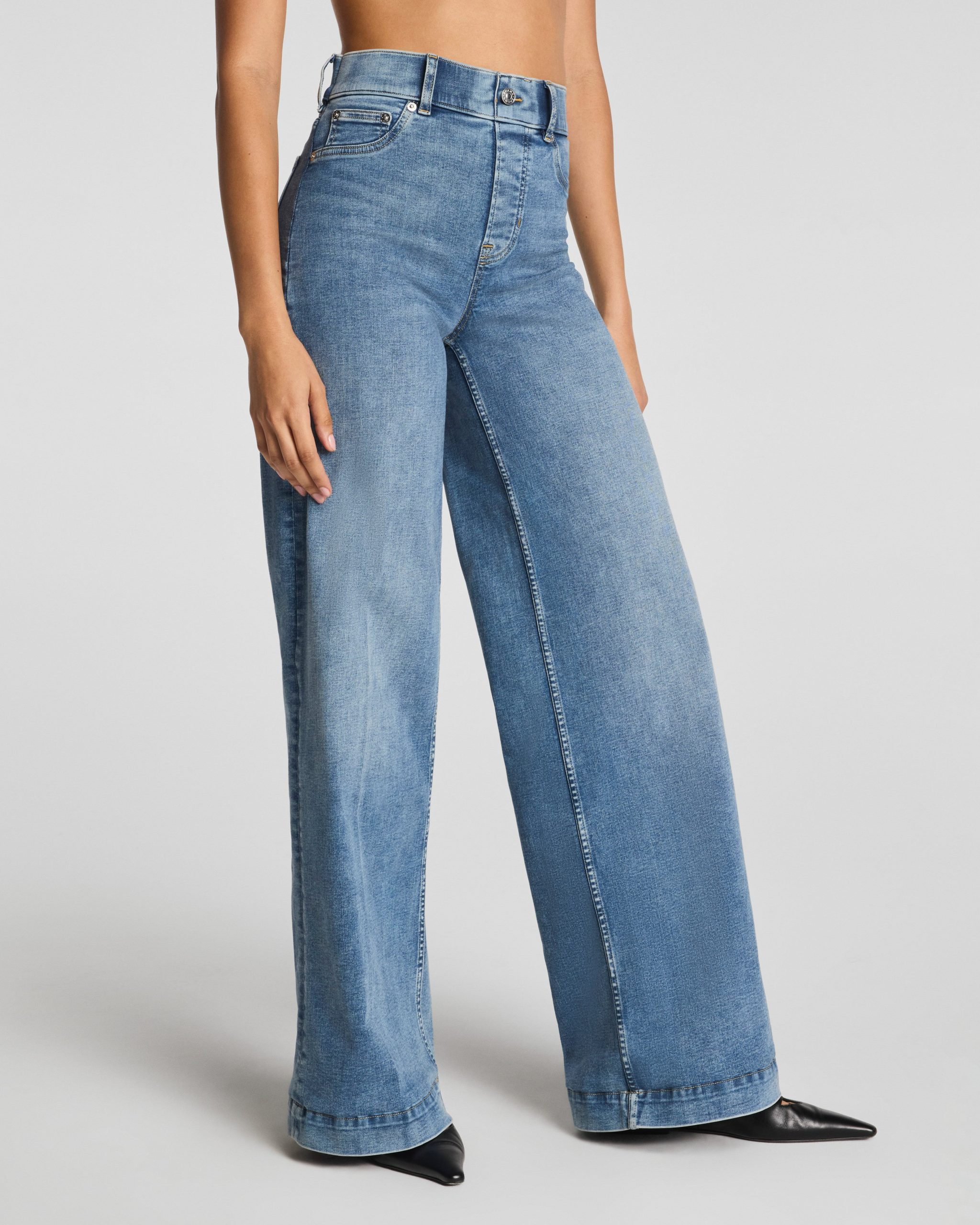 SPANXshape? EveryWear Pull-On Wide Leg Jeans | Antique Indigo - Image 2