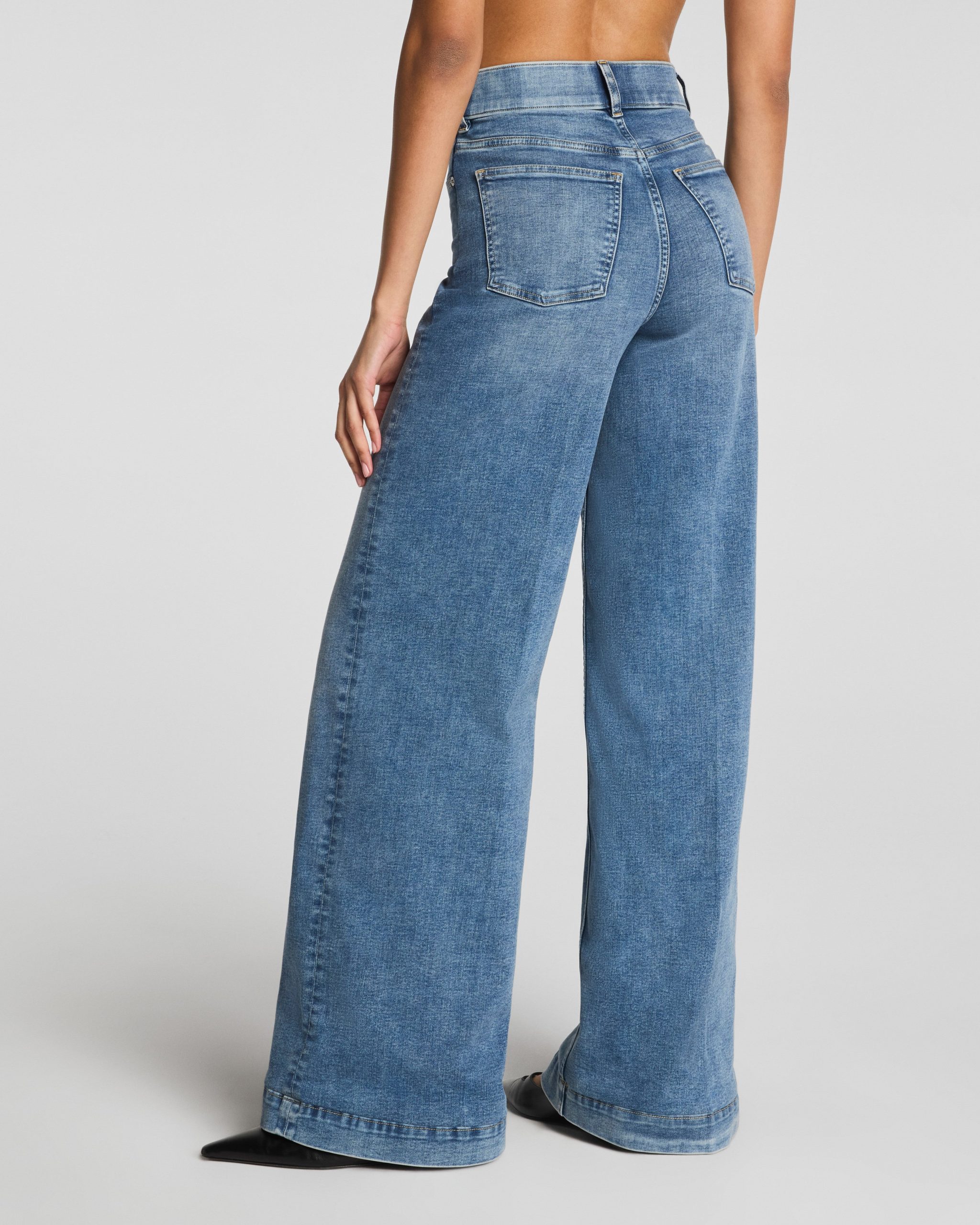 SPANXshape? EveryWear Pull-On Wide Leg Jeans | Antique Indigo - Image 3