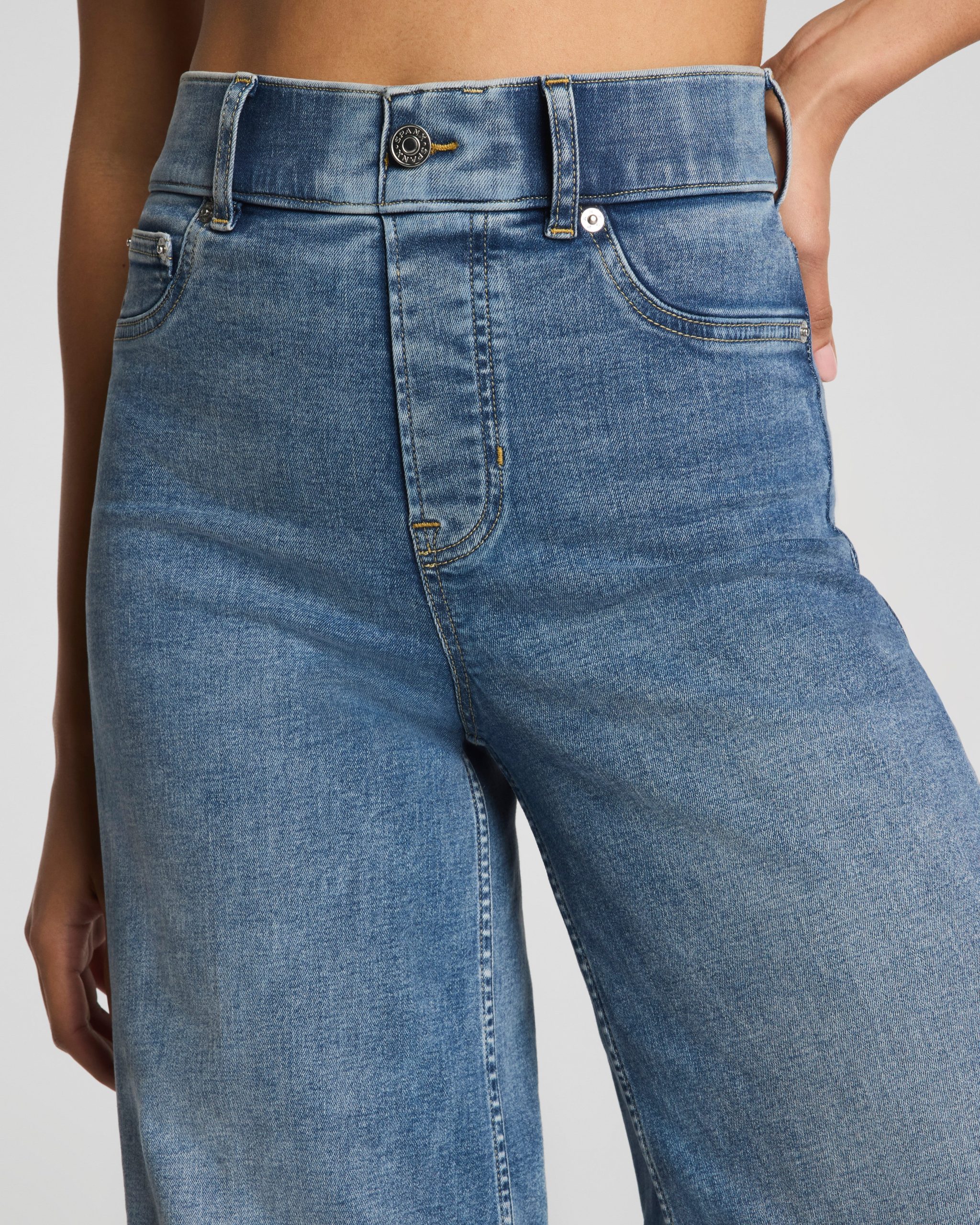 SPANXshape? EveryWear Pull-On Wide Leg Jeans | Antique Indigo - Image 4