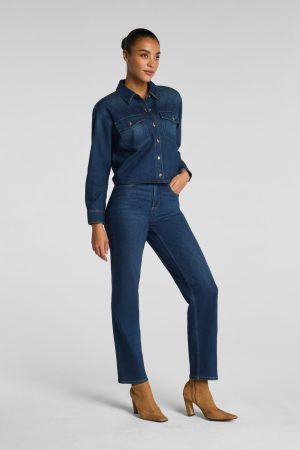 SPANXshape? Authentic 360 Mid-Rise 90s Straight Leg Jeans | Adriatic Blue