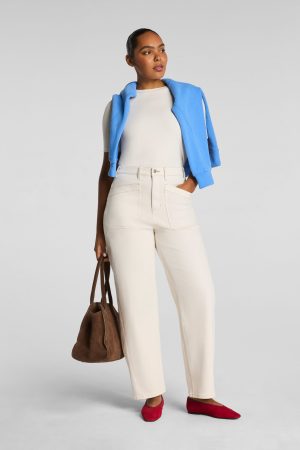 SPANXshape? Authentic 360 Utility Barrel Leg Jeans | Alabaster