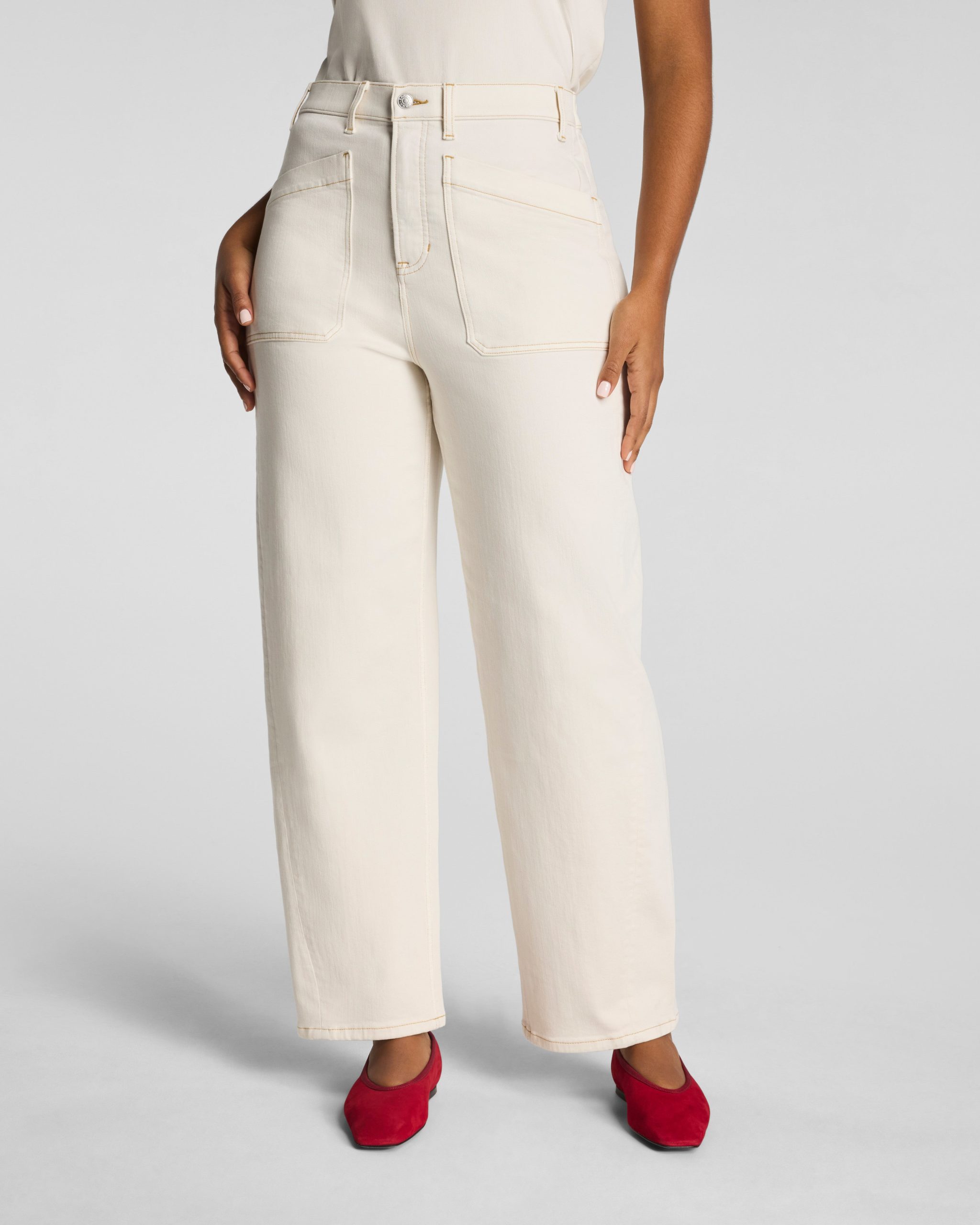 SPANXshape? Authentic 360 Utility Barrel Leg Jeans | Alabaster - Image 2