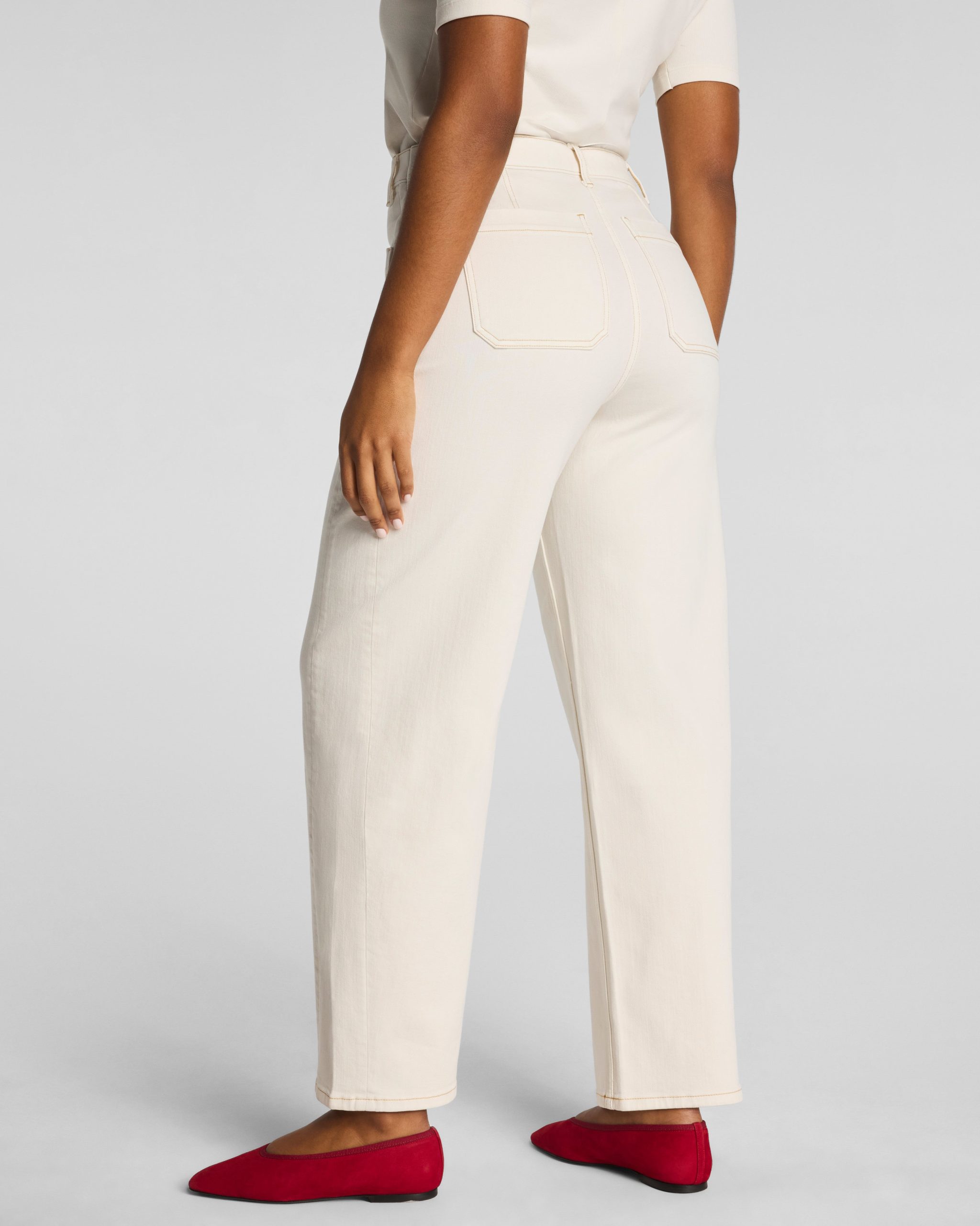 SPANXshape? Authentic 360 Utility Barrel Leg Jeans | Alabaster - Image 3