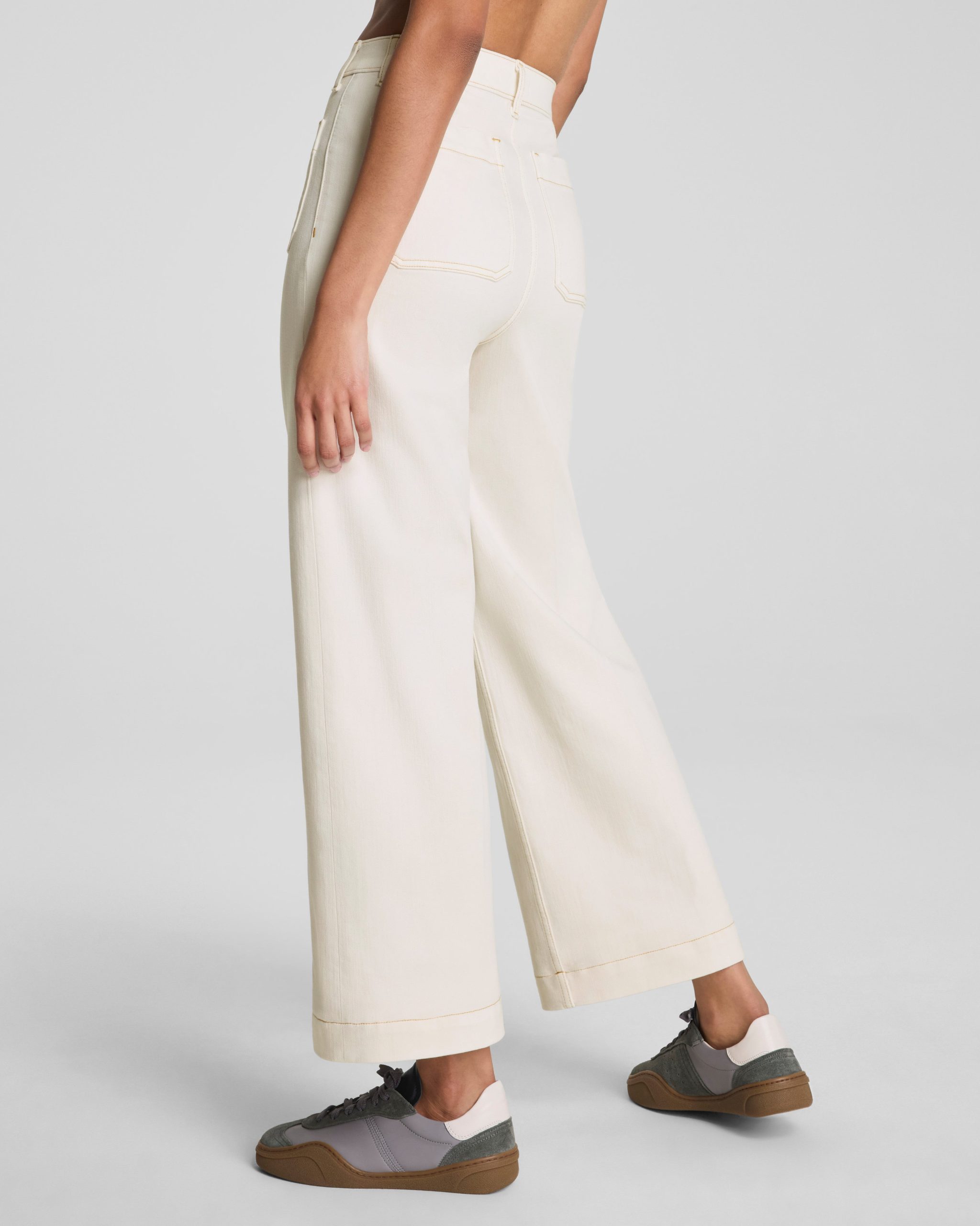 SPANXshape? Authentic 360 Cropped Wide Leg Jeans with Patch Pockets | Alabaster - Image 3