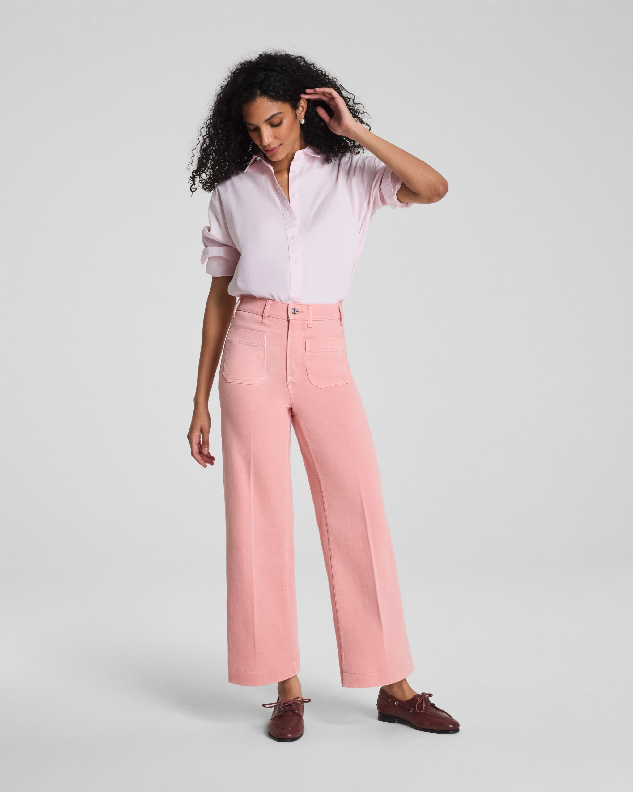 SPANXshape? Authentic 360 Cropped Wide Leg Jeans with Patch Pockets | Nautilus
