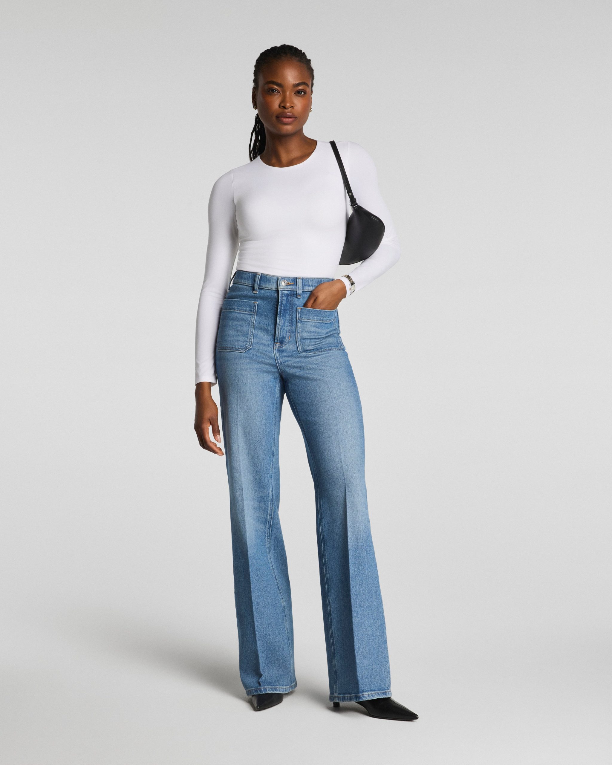 SPANXshape? Authentic 360 Easy Flare Jeans with Patch Pockets | Elysian