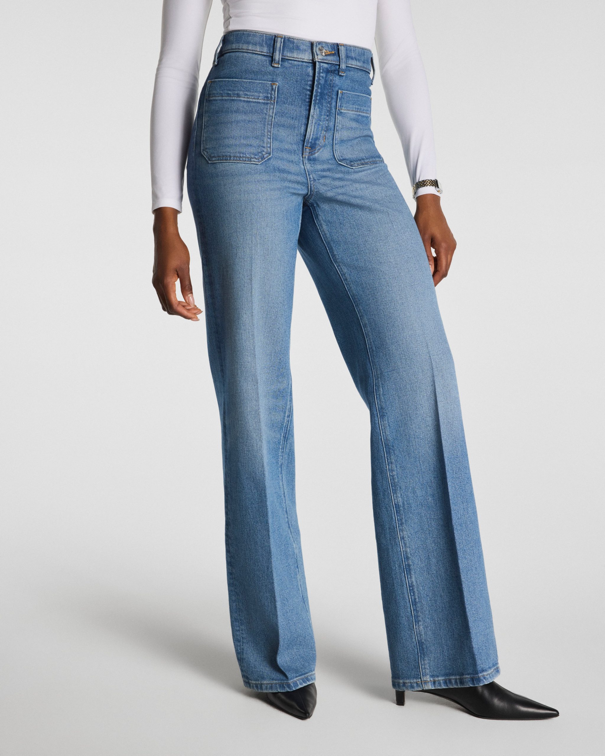 SPANXshape? Authentic 360 Easy Flare Jeans with Patch Pockets | Elysian - Image 2