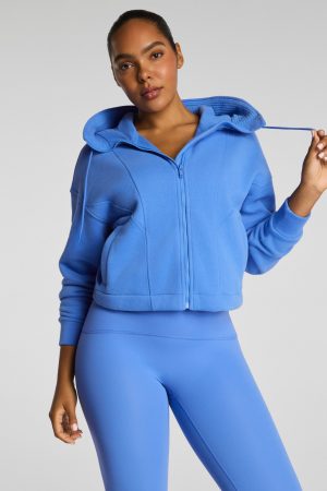 SPANX? BoostUp Cotton Fleece Full Zip Hoodie | Aster