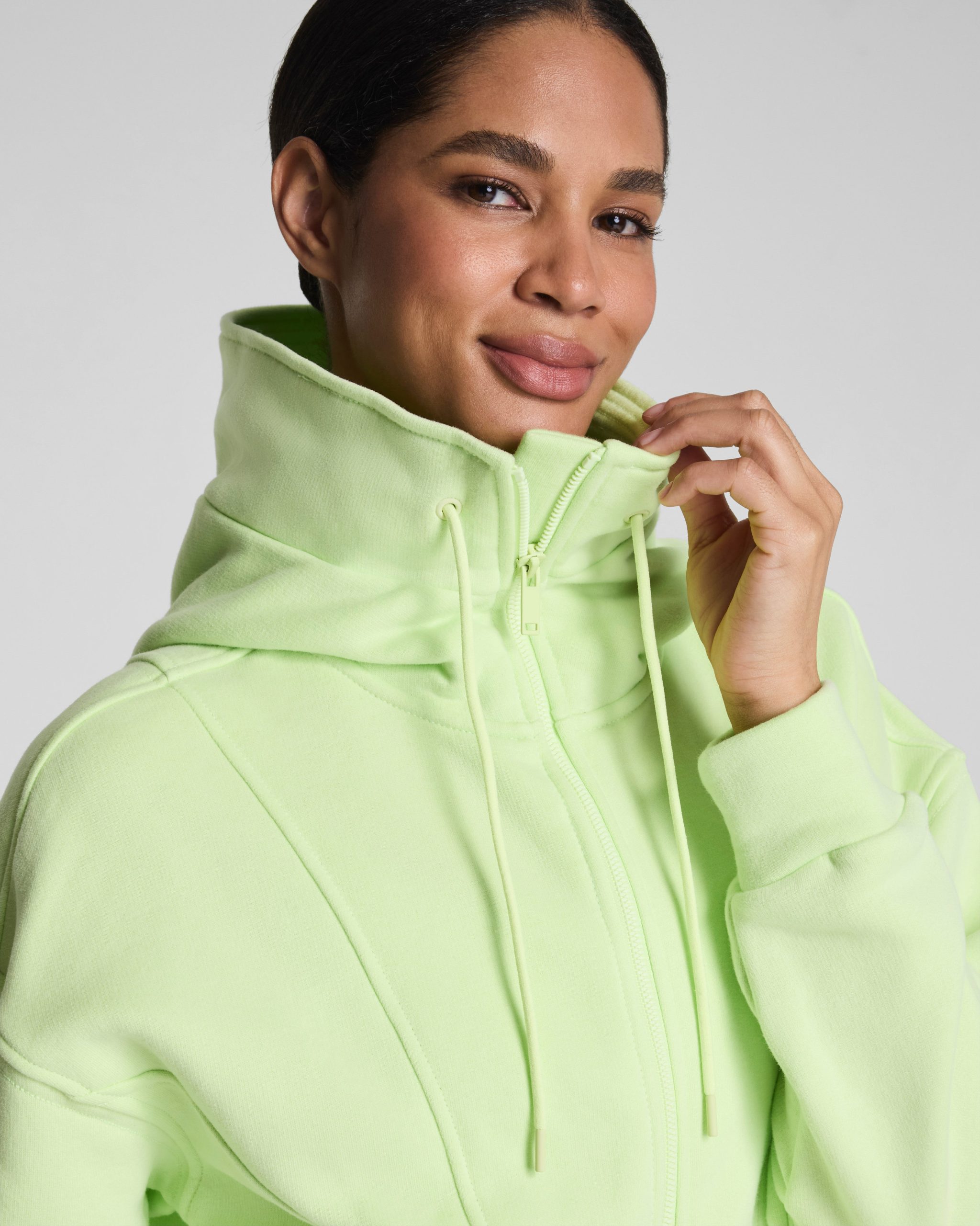 SPANX? BoostUp Cotton Fleece Full Zip Hoodie | Zest - Image 3