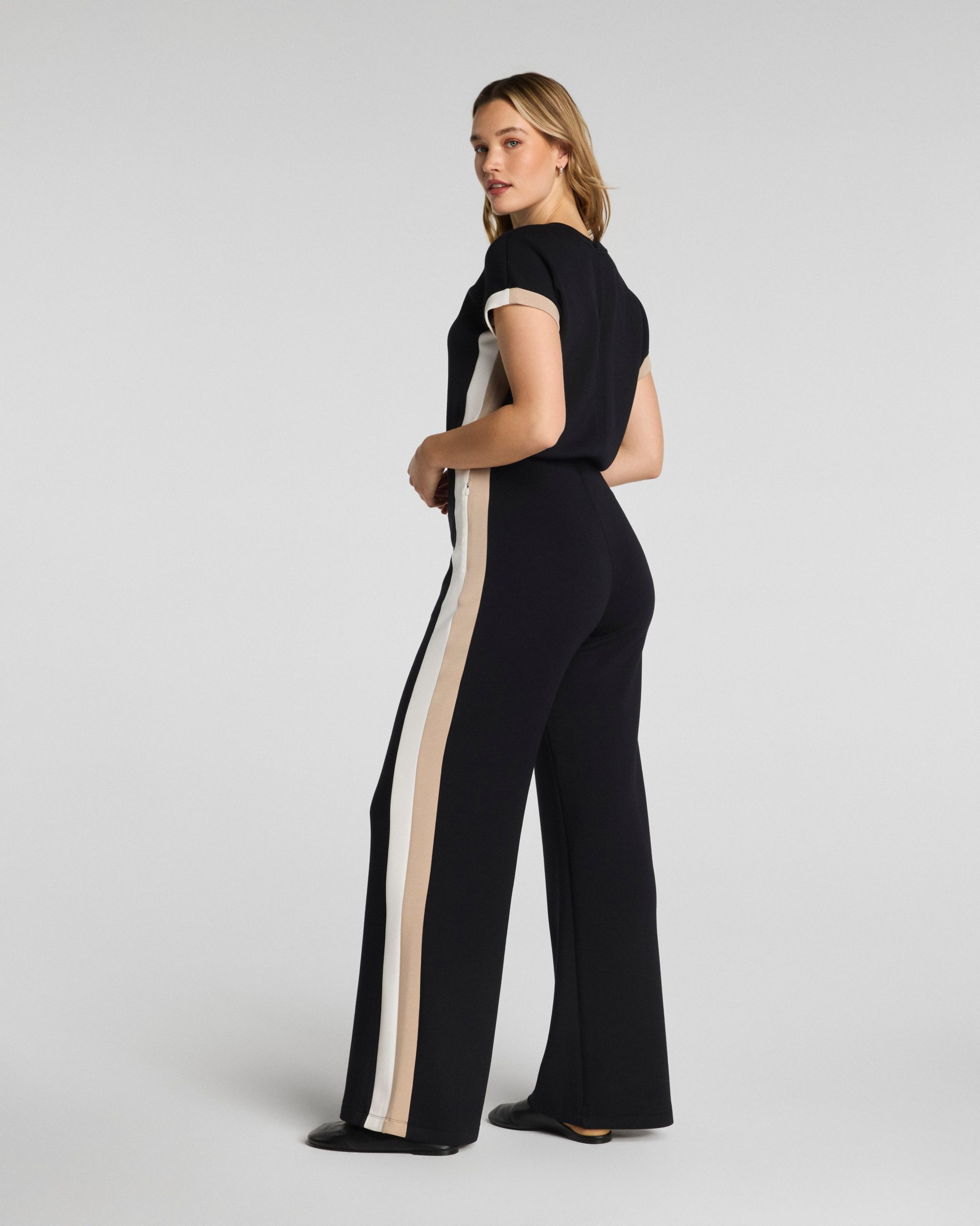 SPANX AirEssentials? Colorblock Jumpsuit | Very Black Stripe - Image 2