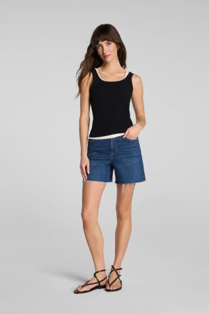 SPANXshape? Authentic 360 Raw Hem Jean Short. 5 | Adriatic Blue