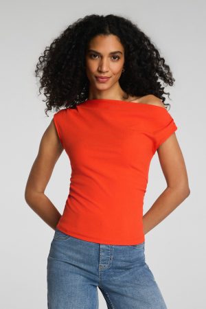 SPANX? Ribbed Knit Ruched Off-The-Shoulder Top | Poppy