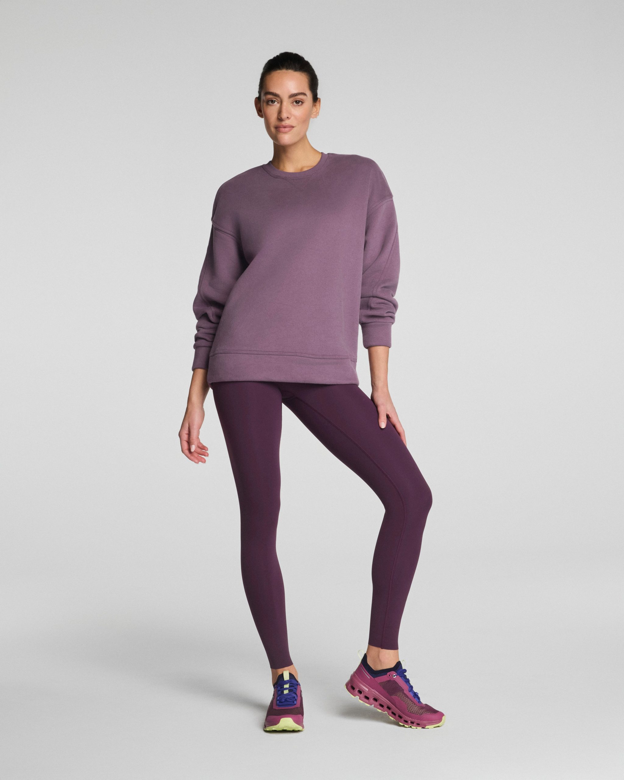 SPANX? BoostUp Cotton Fleece Crewneck Tunic | Prune - Image 5