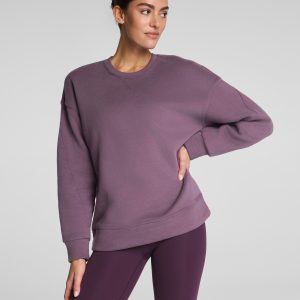 SPANX? BoostUp Cotton Fleece Crewneck Tunic | Prune