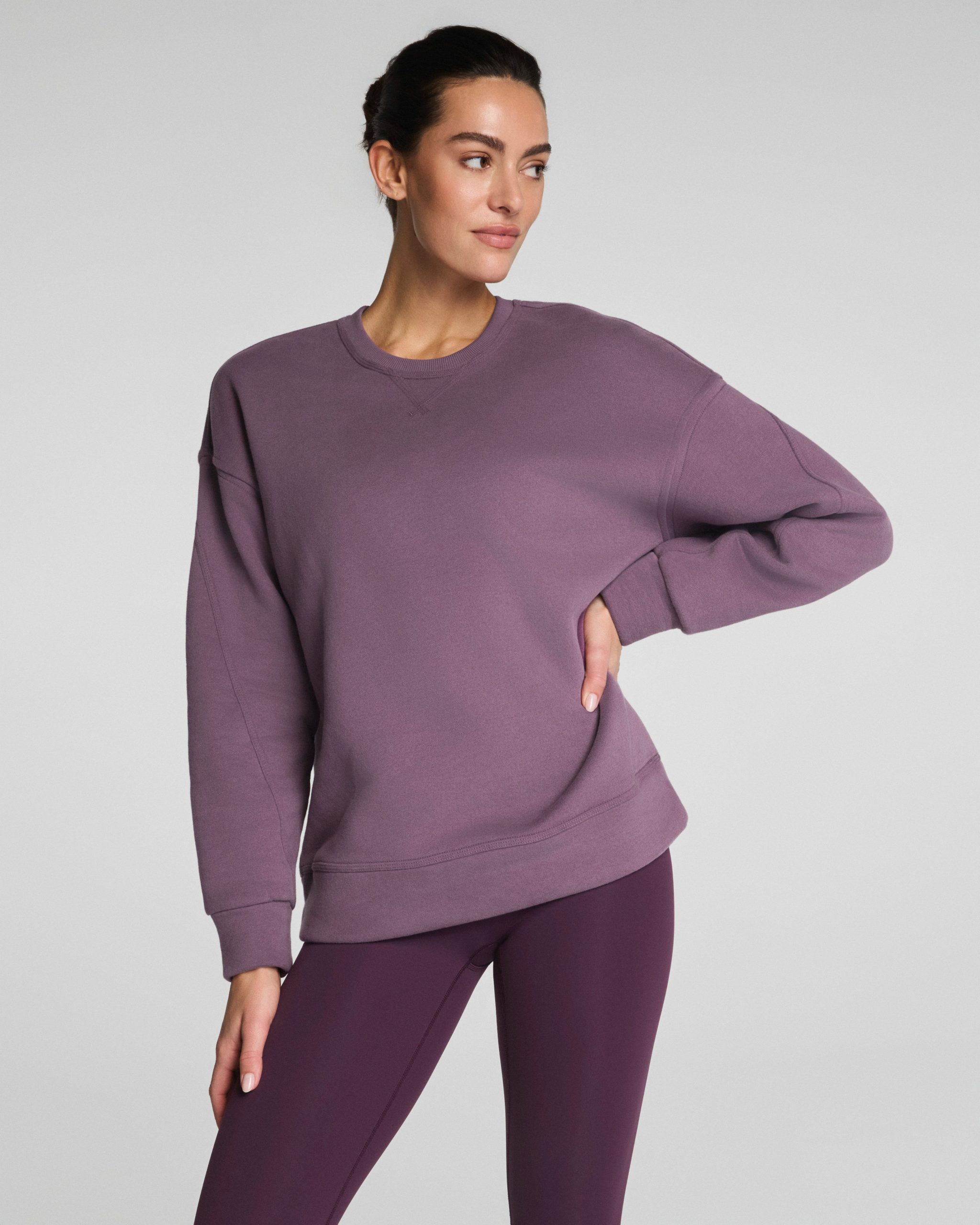 SPANX? BoostUp Cotton Fleece Crewneck Tunic | Prune