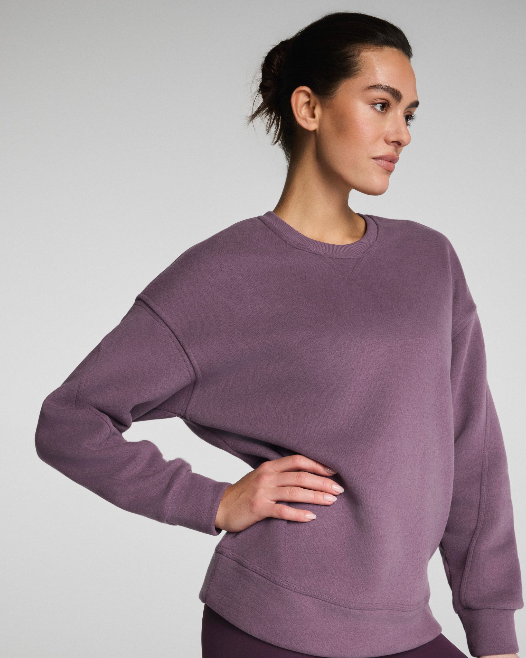 SPANX? BoostUp Cotton Fleece Crewneck Tunic | Prune - Image 3