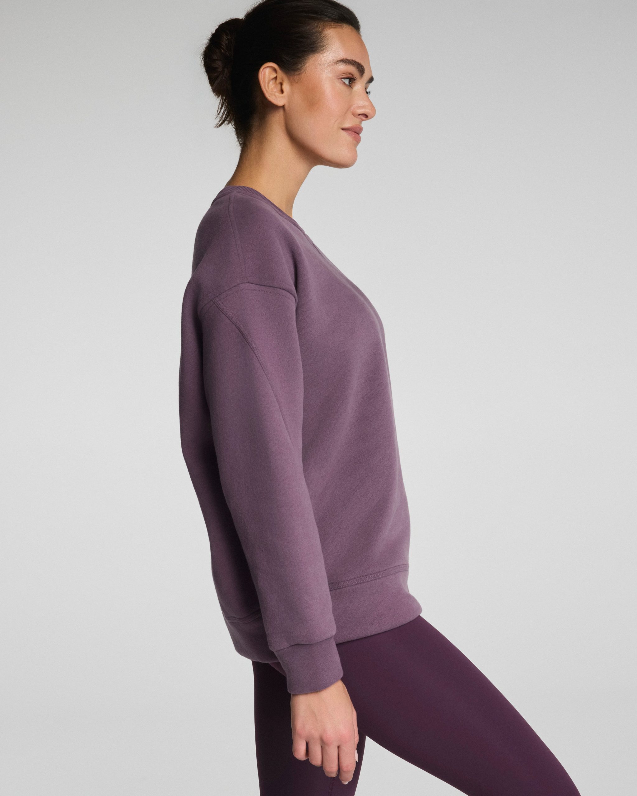 SPANX? BoostUp Cotton Fleece Crewneck Tunic | Prune - Image 4