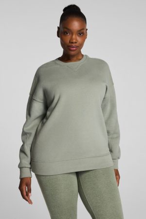 SPANX? BoostUp Cotton Fleece Crewneck Tunic | Sage Brush