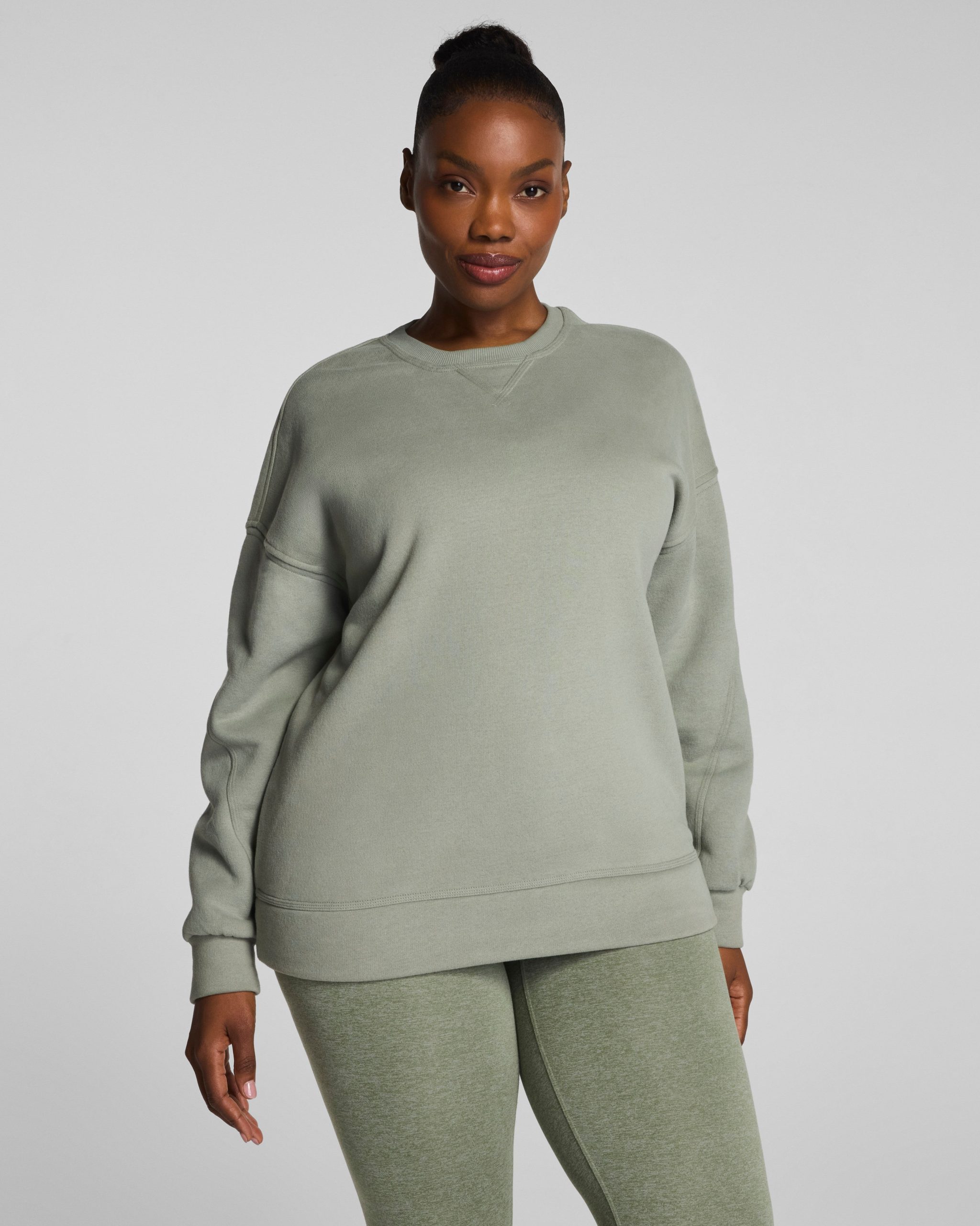 SPANX? BoostUp Cotton Fleece Crewneck Tunic | Sage Brush