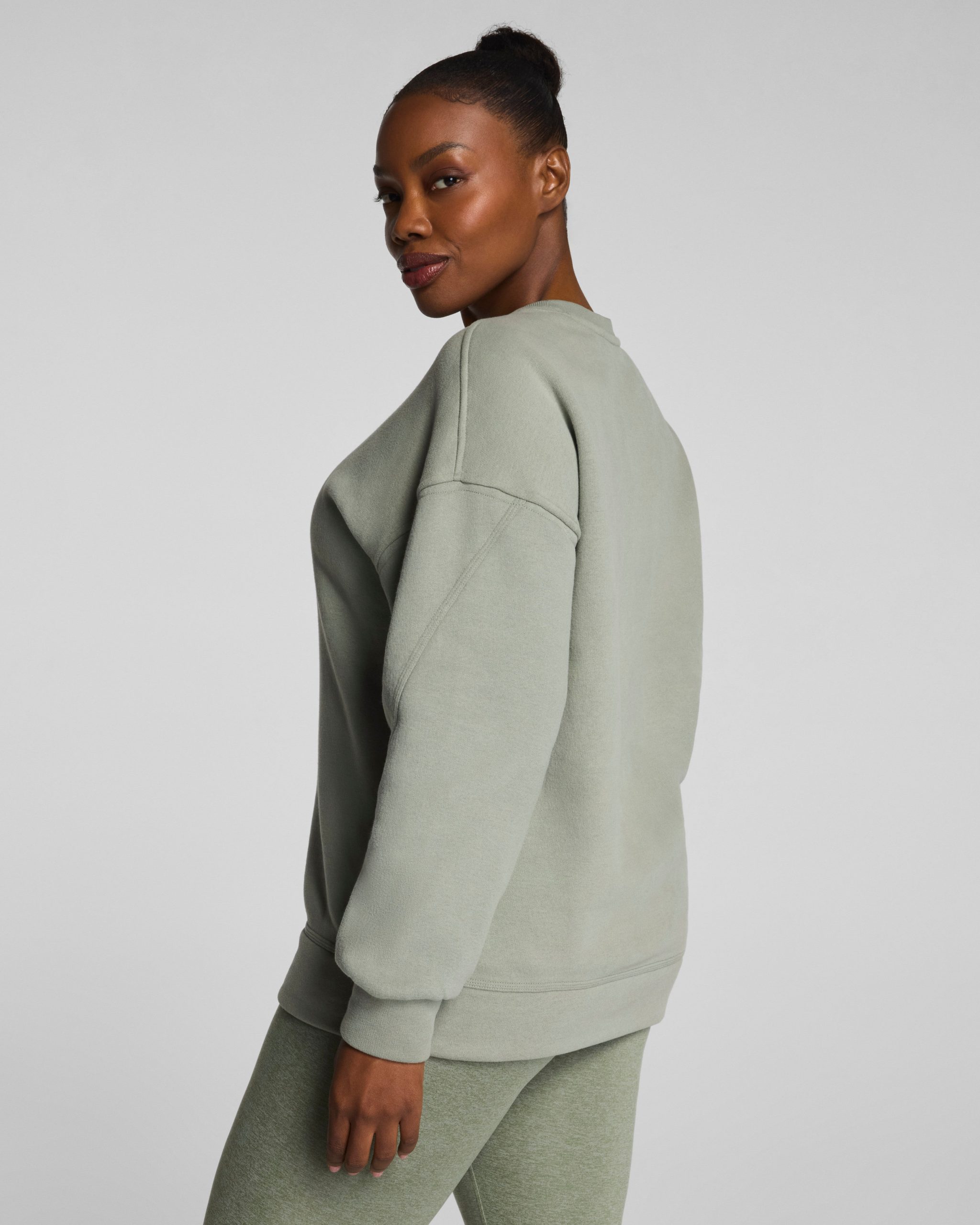 SPANX? BoostUp Cotton Fleece Crewneck Tunic | Sage Brush - Image 2