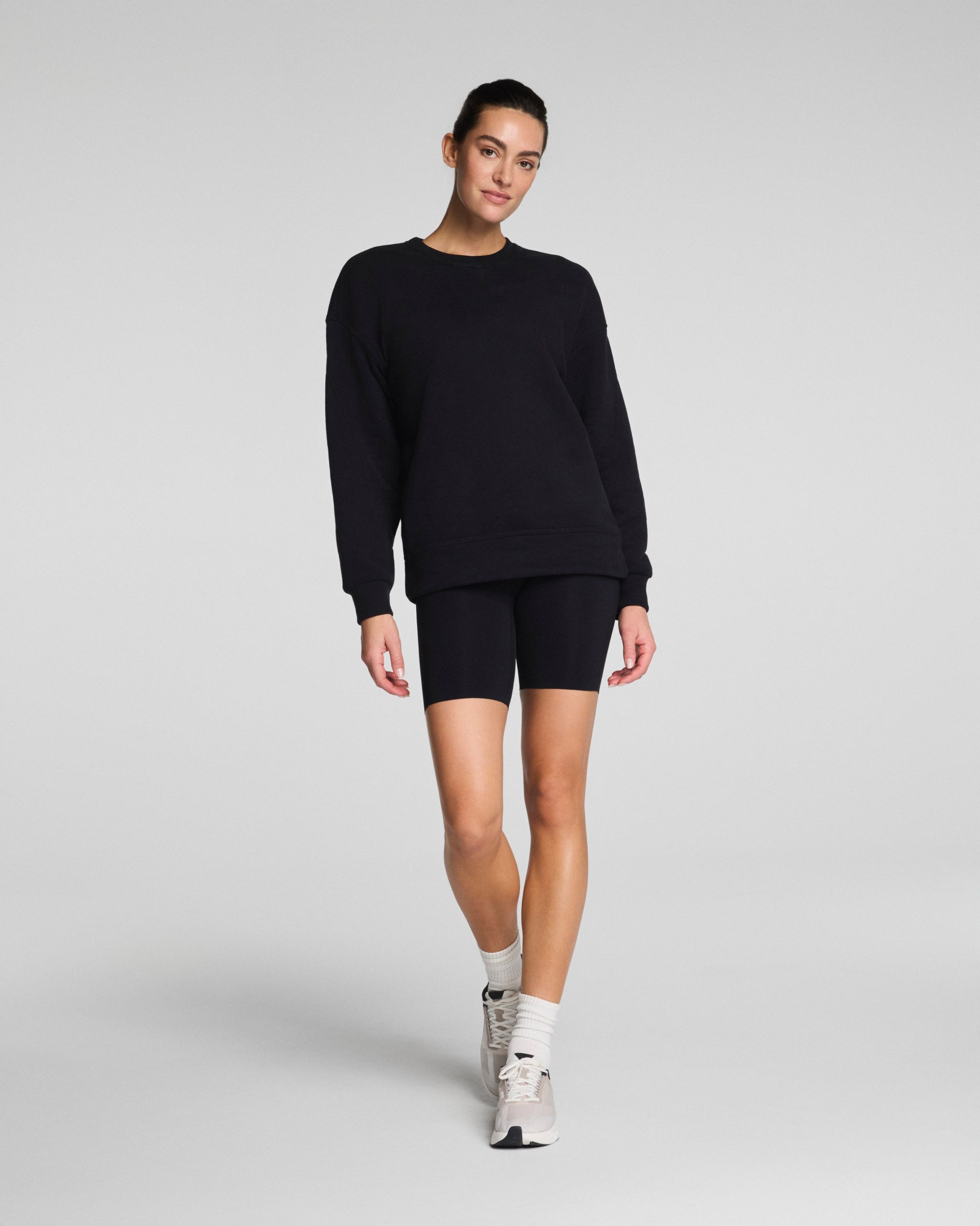 SPANX? BoostUp Cotton Fleece Crewneck Tunic | Very Black - Image 4