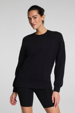 SPANX? BoostUp Cotton Fleece Crewneck Tunic | Very Black
