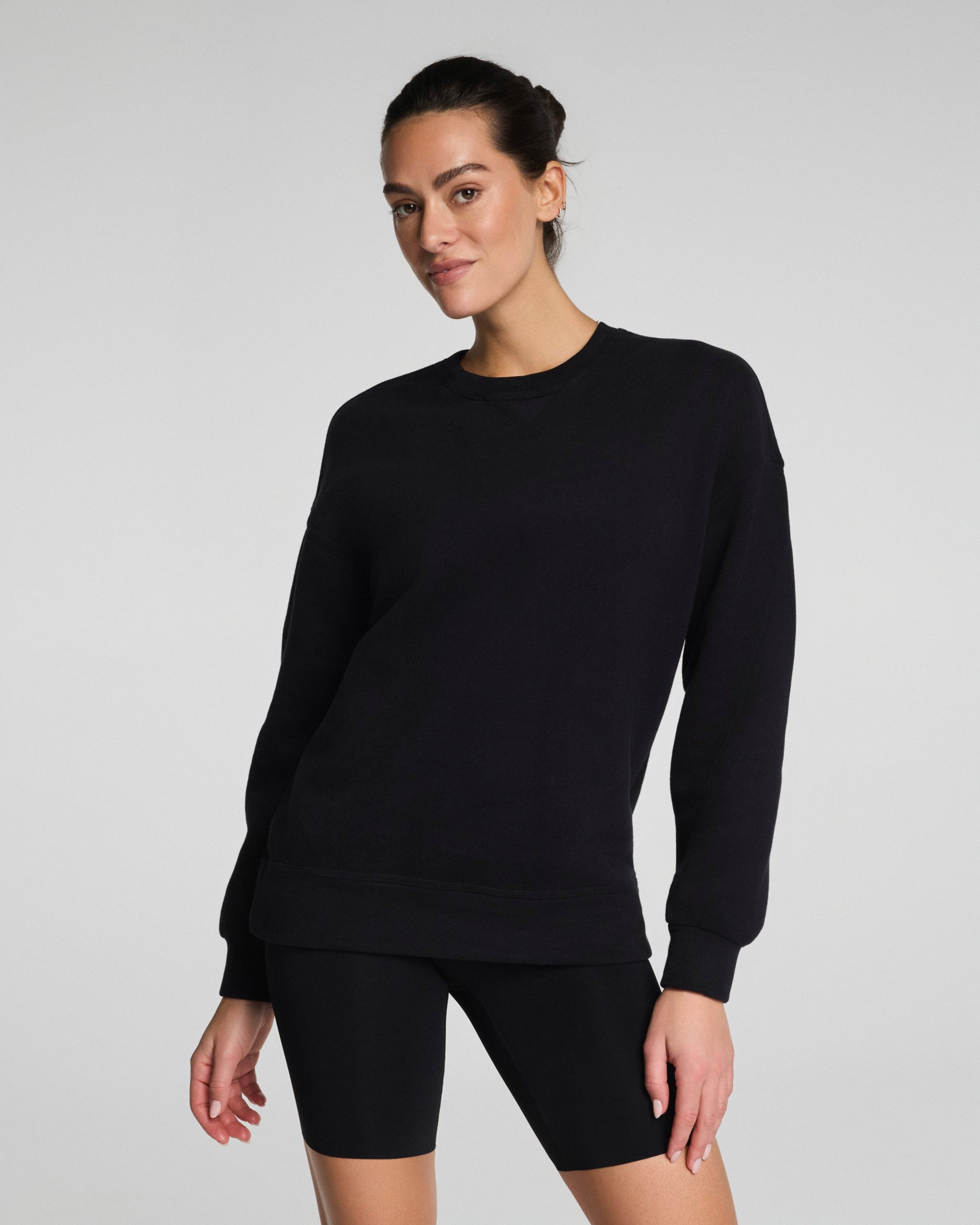 SPANX? BoostUp Cotton Fleece Crewneck Tunic | Very Black