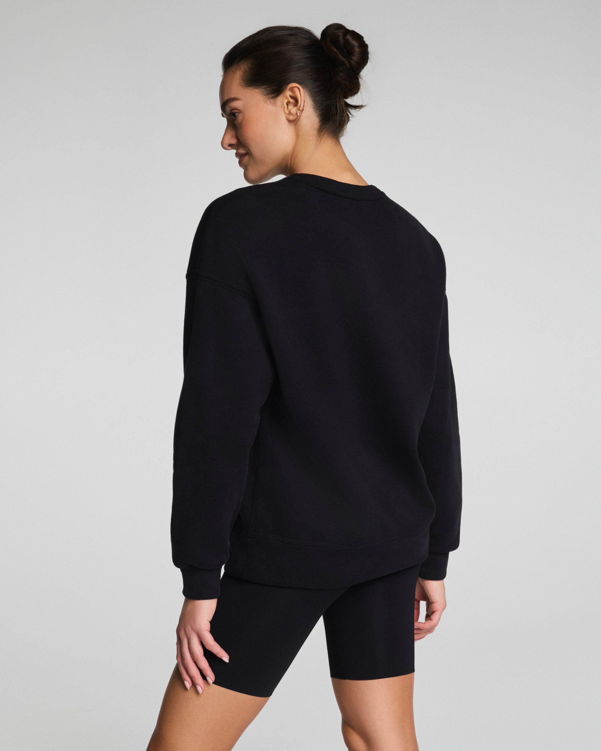 SPANX? BoostUp Cotton Fleece Crewneck Tunic | Very Black - Image 2