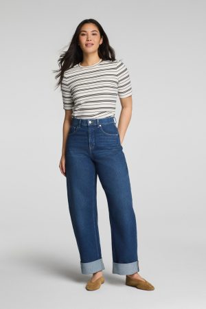 SPANXshape? Authentic 360 Cuffed Horseshoe Jeans | Adriatic Blue