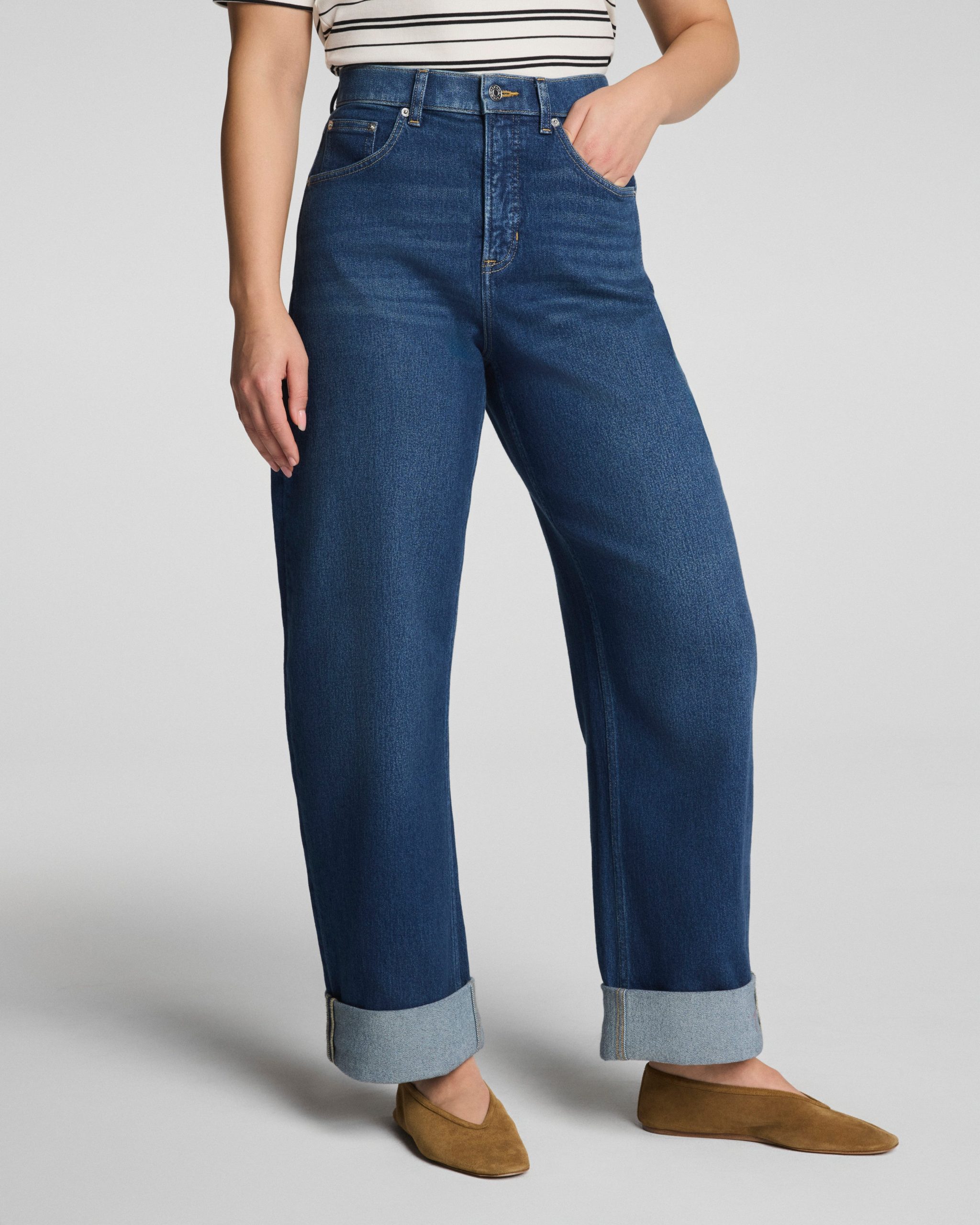 SPANXshape? Authentic 360 Cuffed Horseshoe Jeans | Adriatic Blue - Image 2