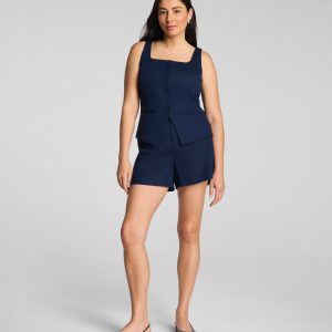 SPANX? EasyBreezy Cotton Linen Short. 5 | Timeless Navy