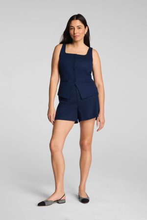 SPANX? EasyBreezy Cotton Linen Short. 5 | Timeless Navy