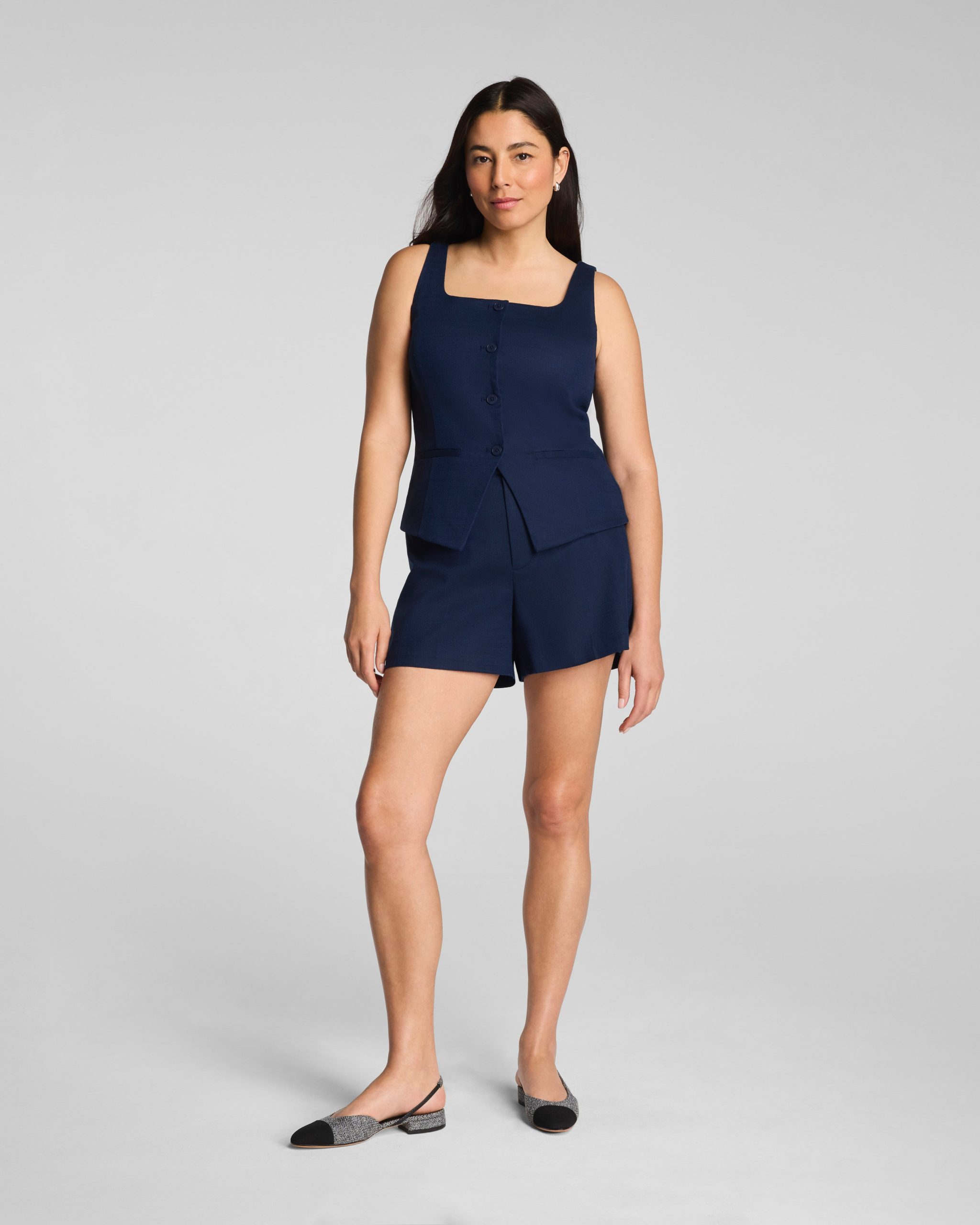 SPANX? EasyBreezy Cotton Linen Short. 5 | Timeless Navy