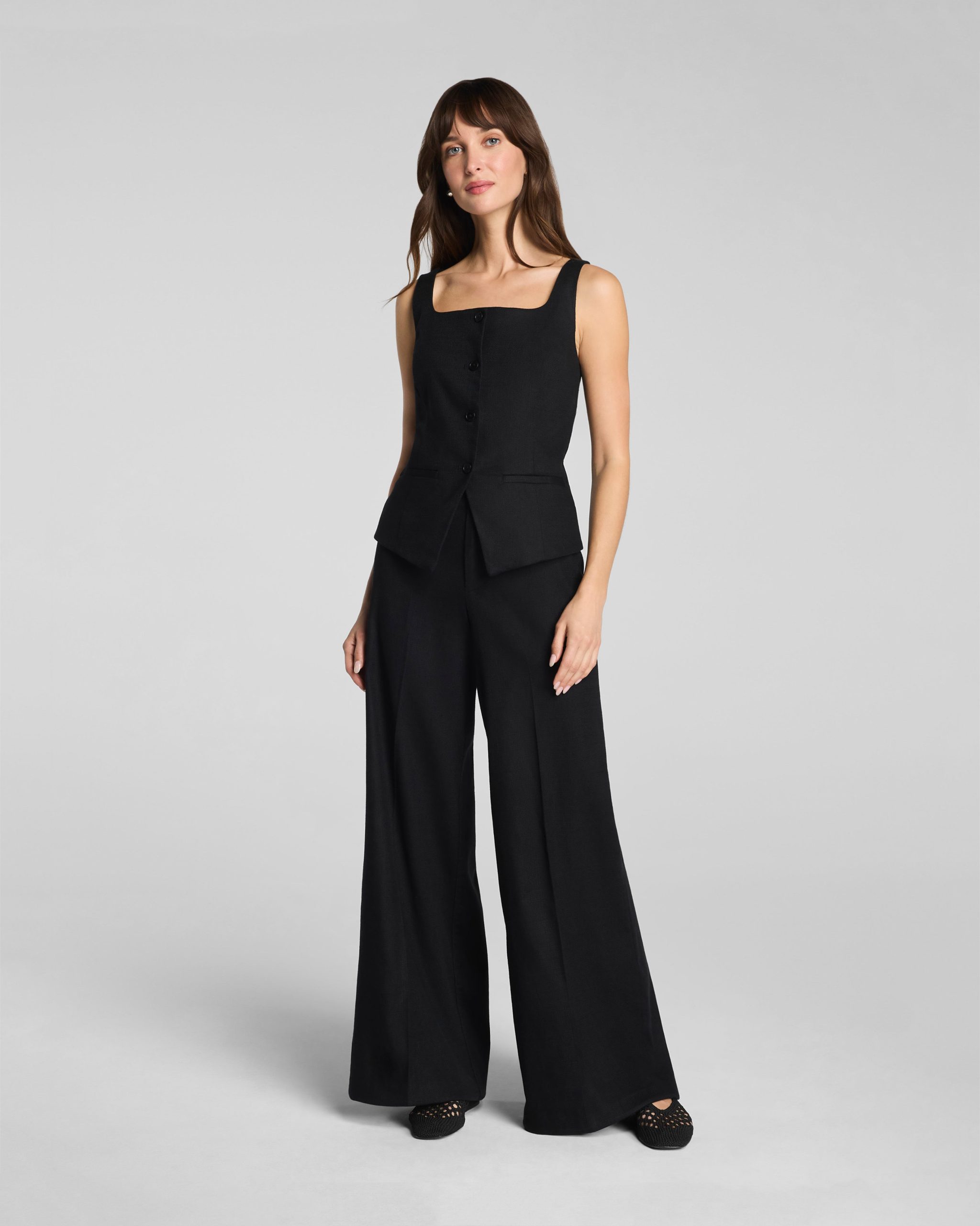 SPANX? EasyBreezy Cotton Linen Super Wide Leg Pant | Classic Black