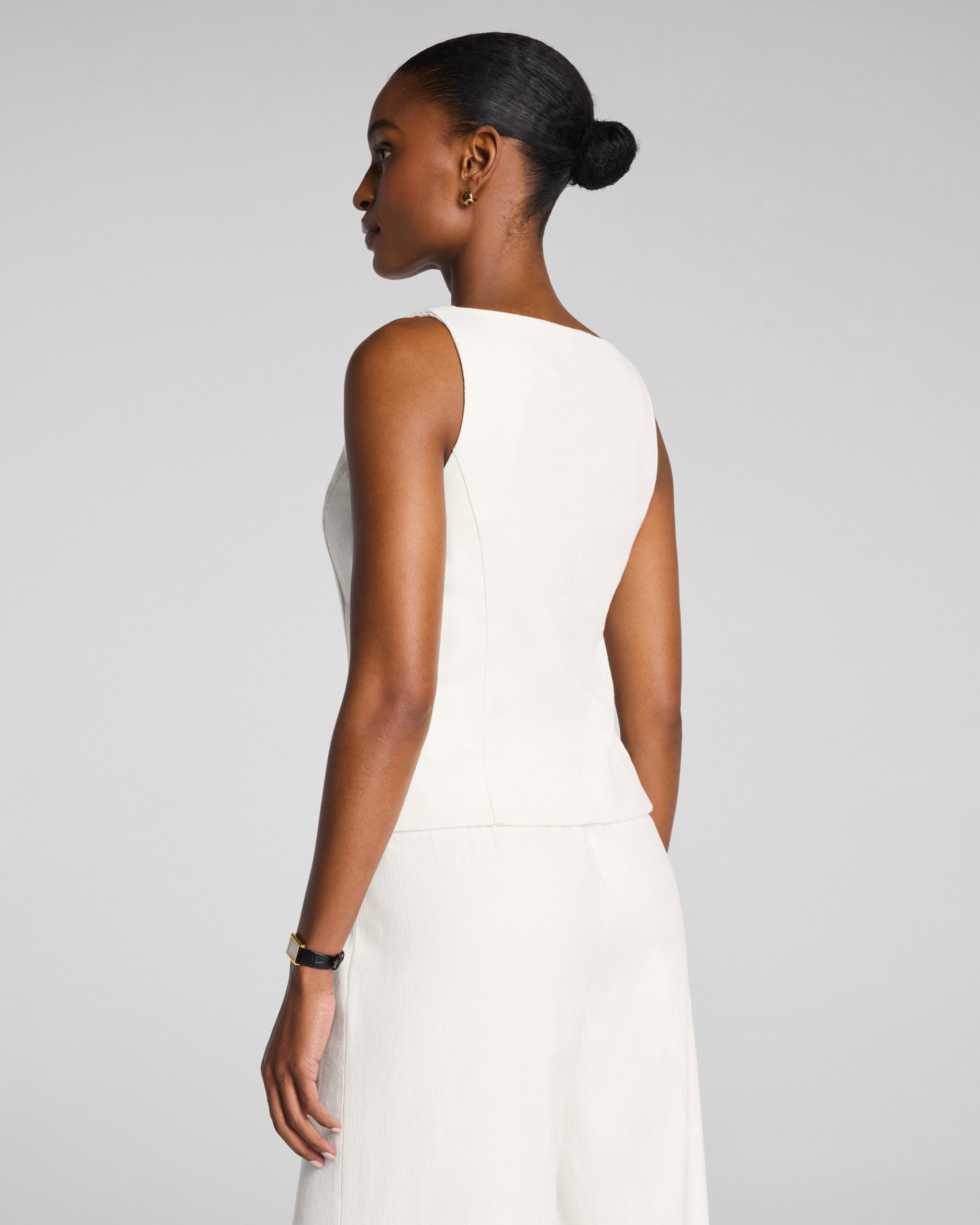 SPANX? EasyBreezy Cotton Linen Button-Down Vest | Ivory - Image 2