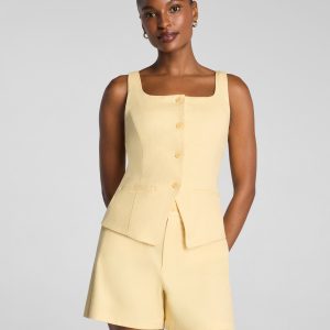 SPANX? EasyBreezy Cotton Linen Button-Down Vest | Sunbeam